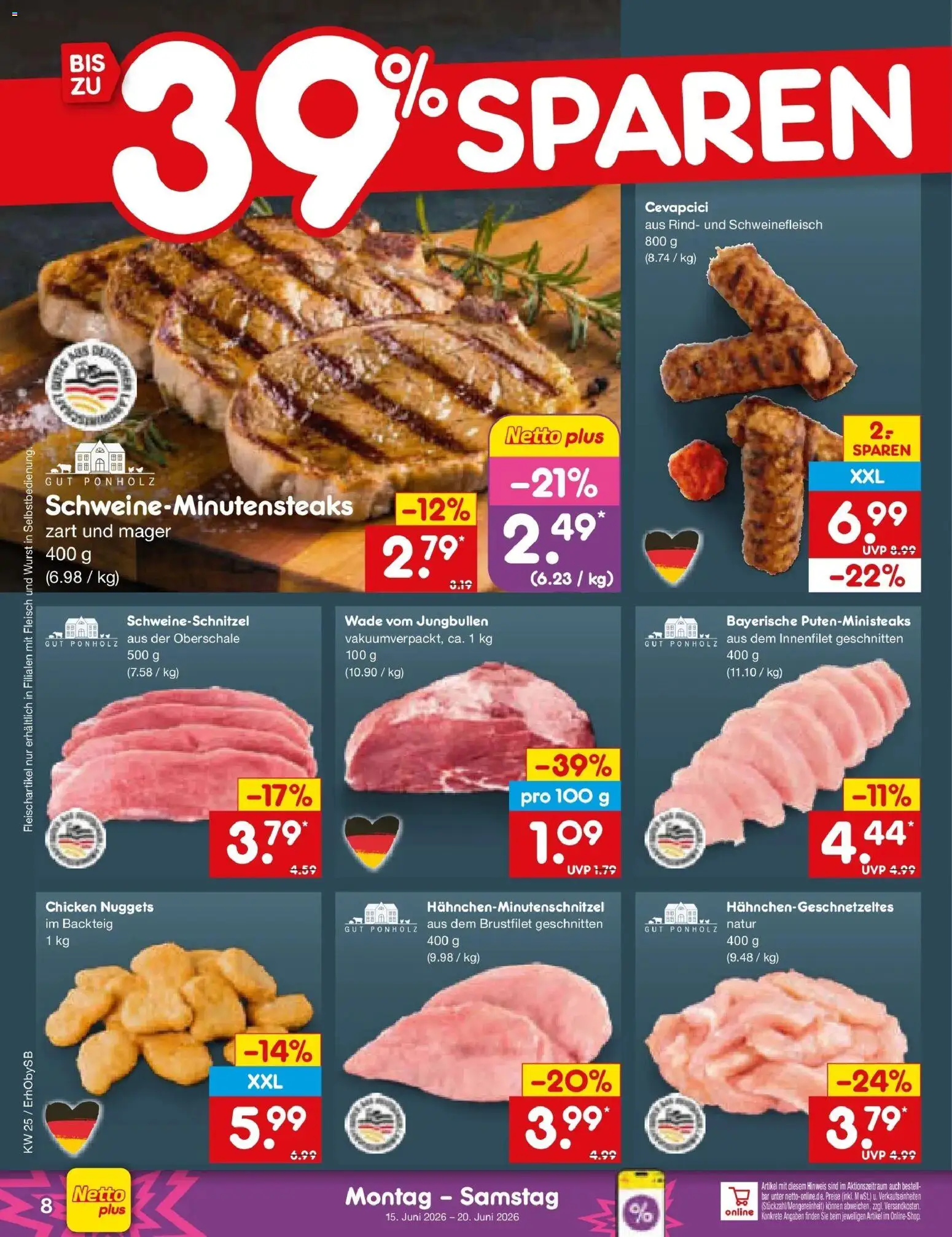 Netto Marken-Discount Prospekt Mauern – gültig ab 14.06.2026 | Seite: 10 | Produkte: Cevapcici, Wurst, Schweinefleisch, Fleisch
