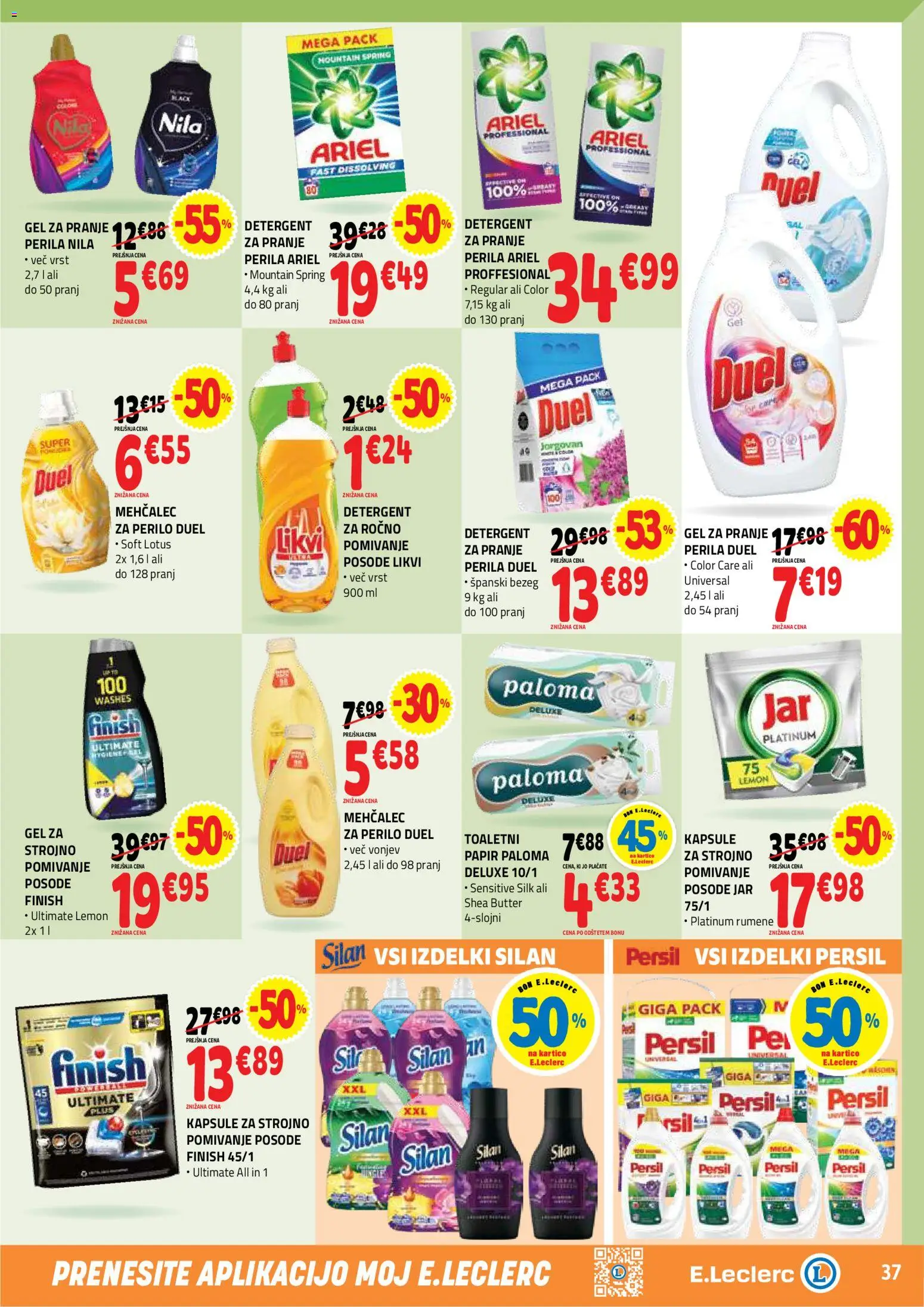 Novi E.leclerc katalog ponudbe – veljaven od 12.08.2026 | Stran: 37 | Izdelki: Mehčalec, Lotus, Detergent