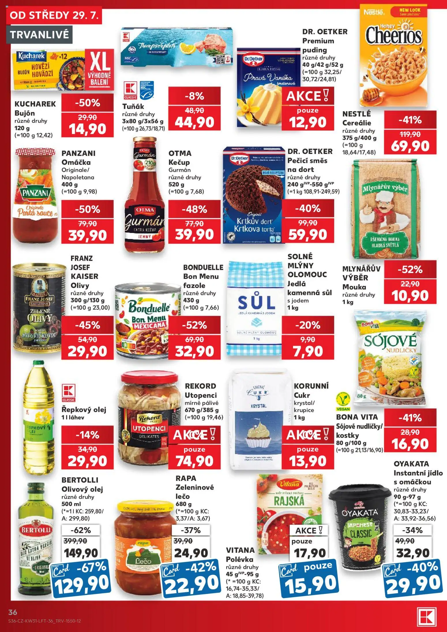 Kaufland leták - Brno od 29.07.2026 | Strana: 36 | Produkty: Vegan, Krtkův dort, Puding, Olivy