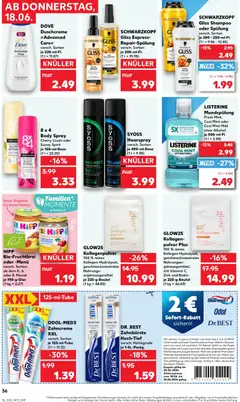SCHWARZKOPF Gliss Shampoo oder Spülung, verschiedene Sorten, je 200 - 250-ml-Fl. ab 18.06.2026 gültig | Seite: 36