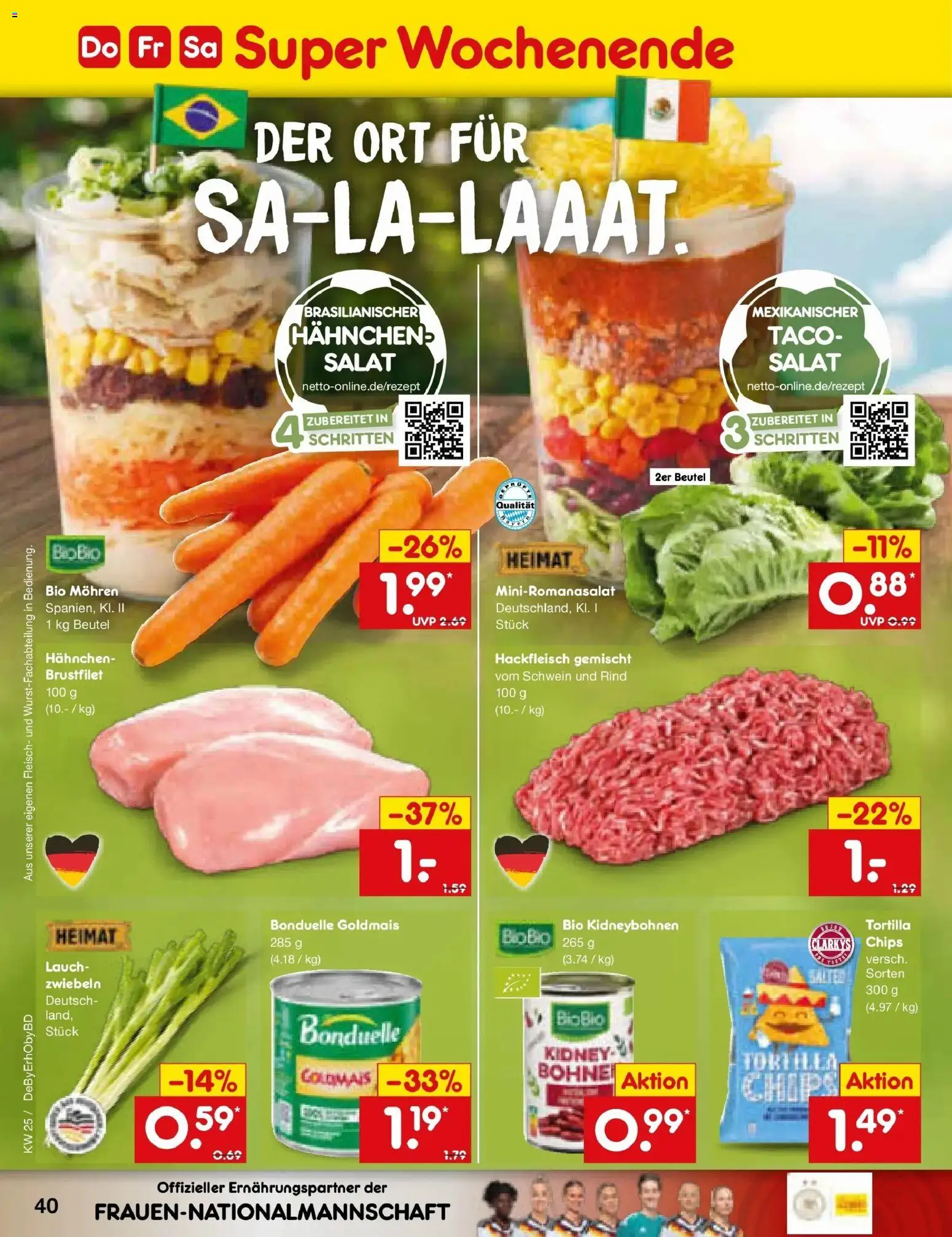 Netto Marken-Discount Prospekt Velden – gültig ab 15.06.2026 | Seite: 52 | Produkte: Hahnchen, Mohren, Zwiebeln, Hackfleisch