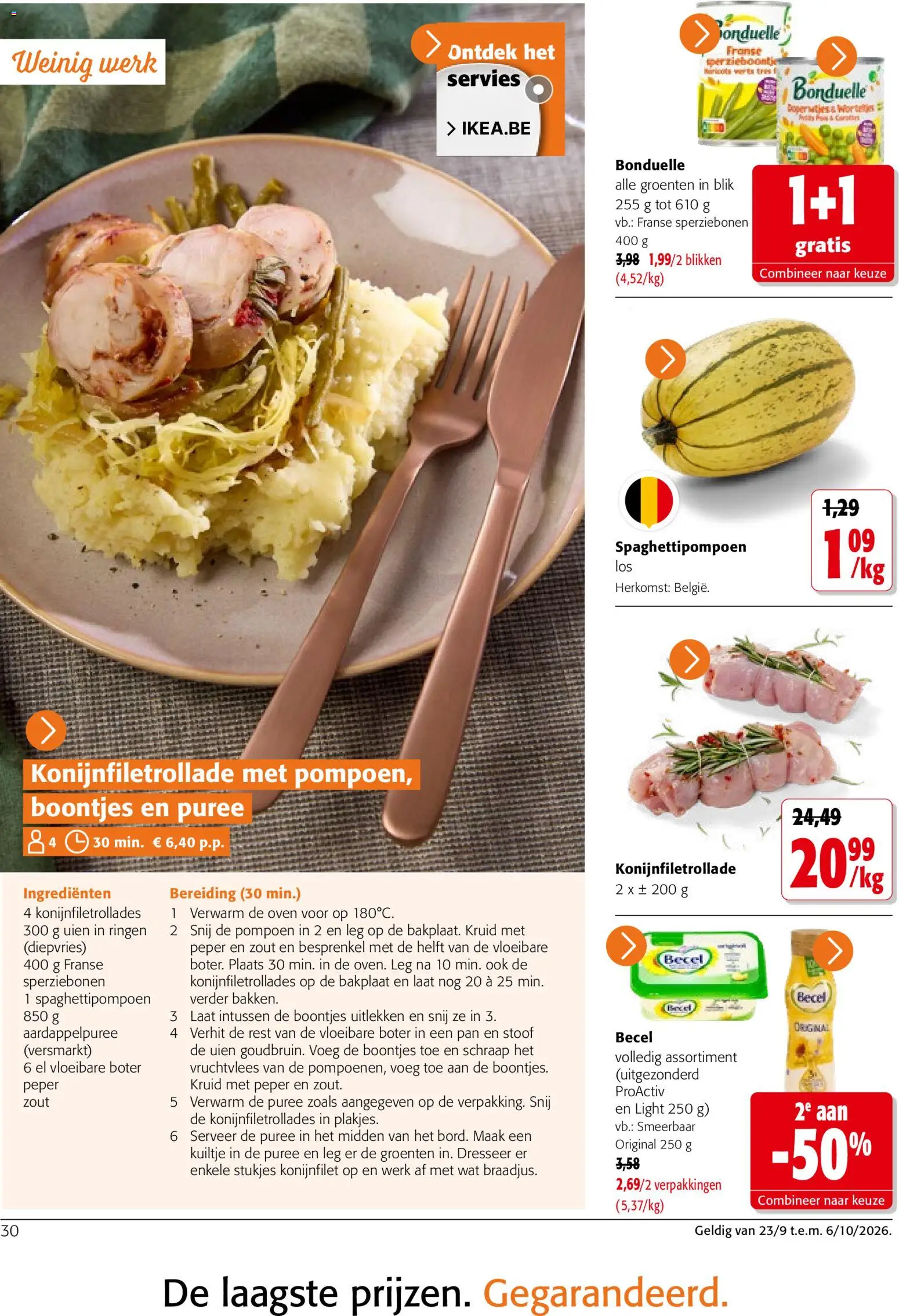 {H1} | Pagina: 30 | Producten: Pompoen, Servies, Boter, Pan