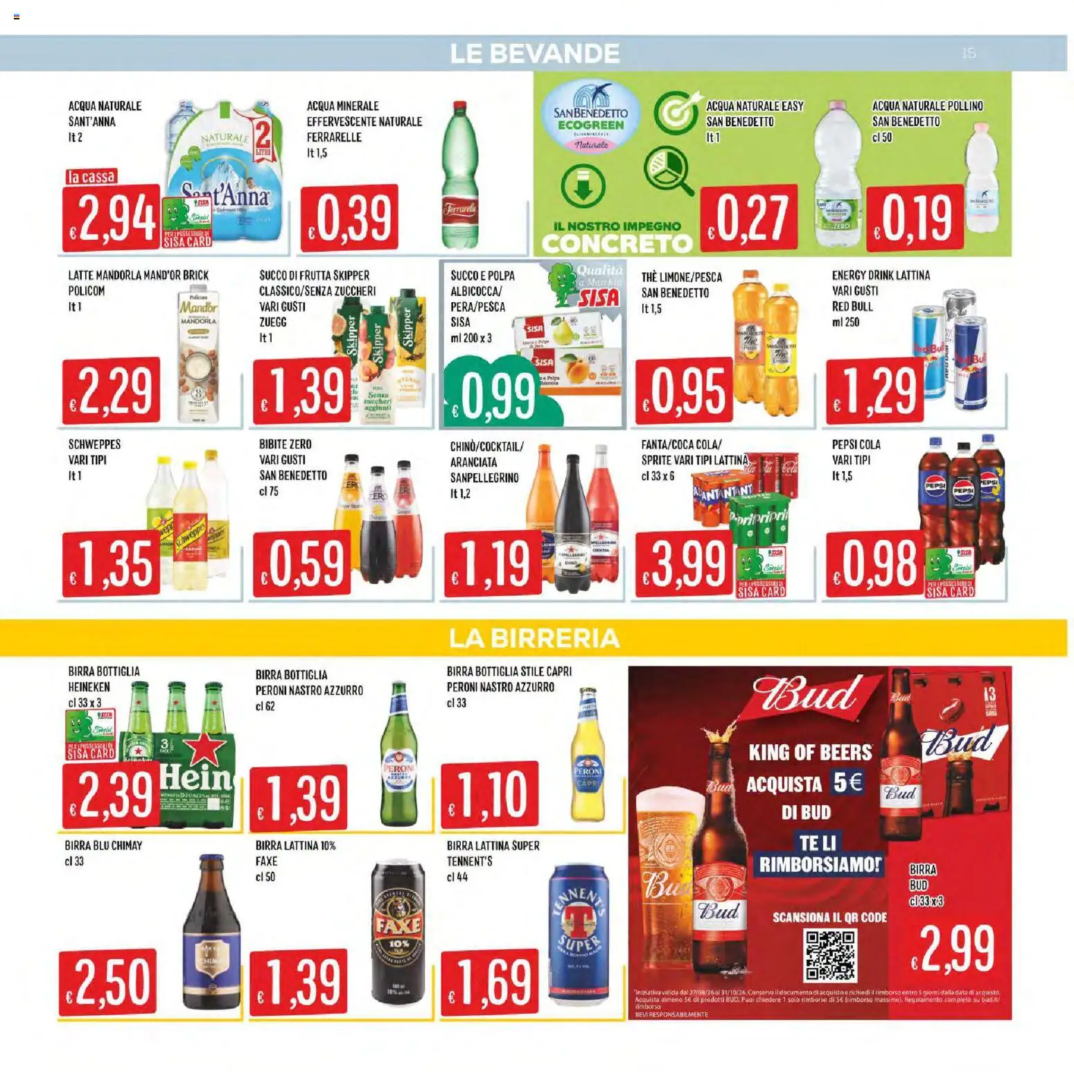 Volantino SISA del 01/10/2026 | Pagina: 15 | Prodotti: Latte, Data, Ferrarelle, Sprite