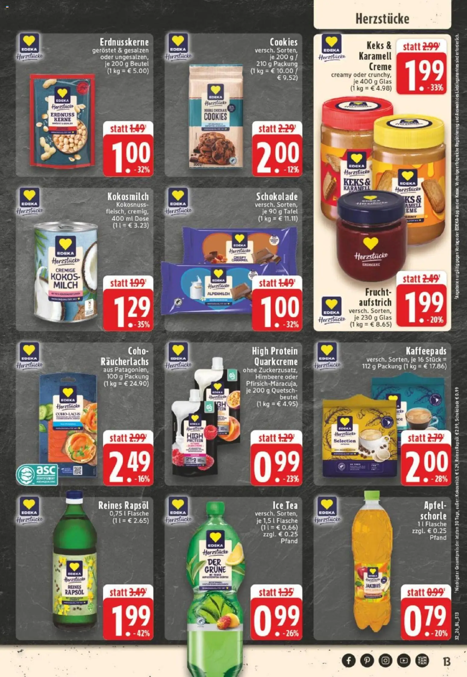 Edeka Prospekt Dortmund – gültig ab 03.08.2026 | Seite: 13 | Produkte: Milch, Rapsöl, Äpfel, Creme