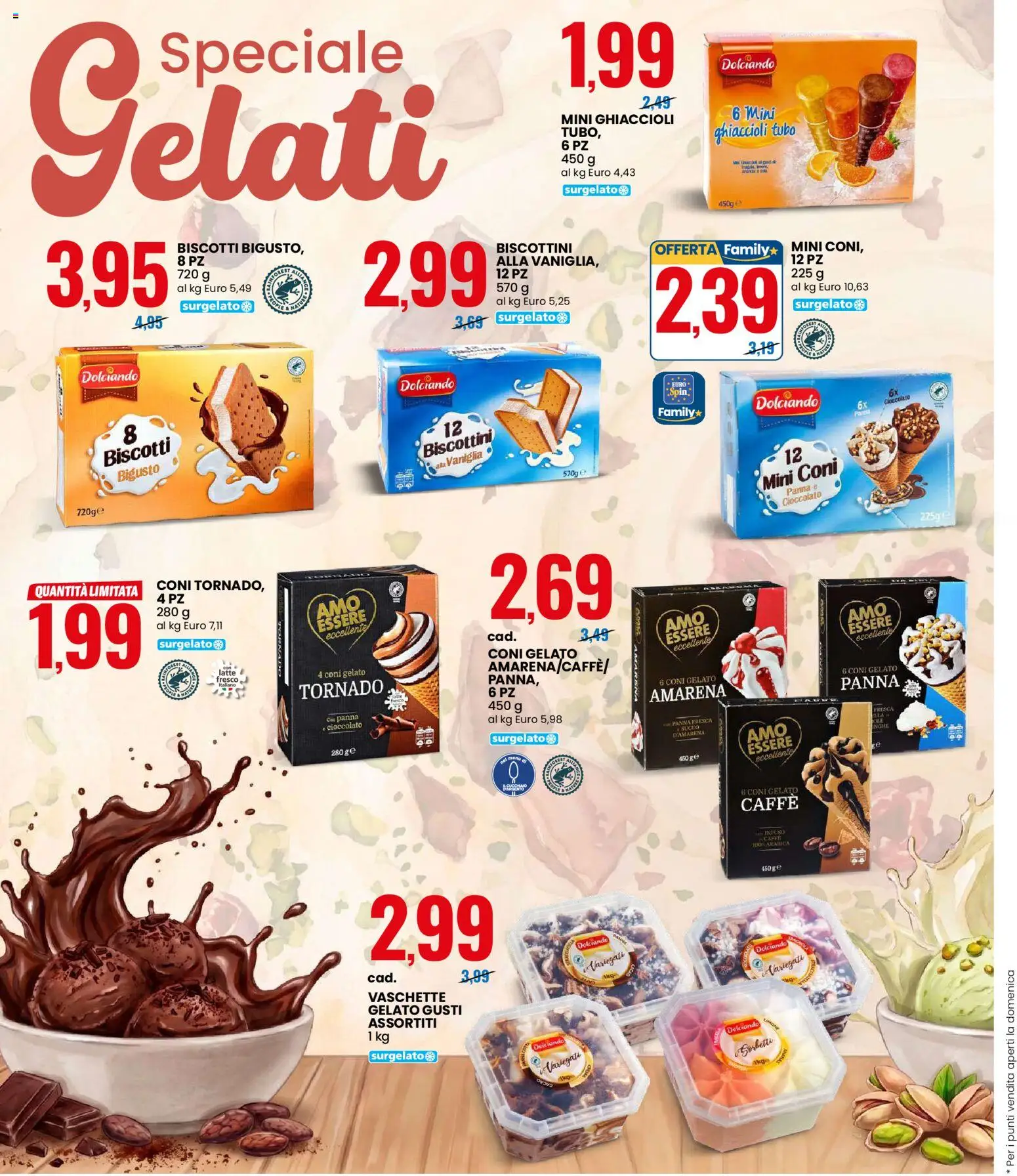 Volantino Eurospin del 02/07/2026 | Pagina: 10 | Prodotti: Panna, Biscotti, Gelato, Vaschette