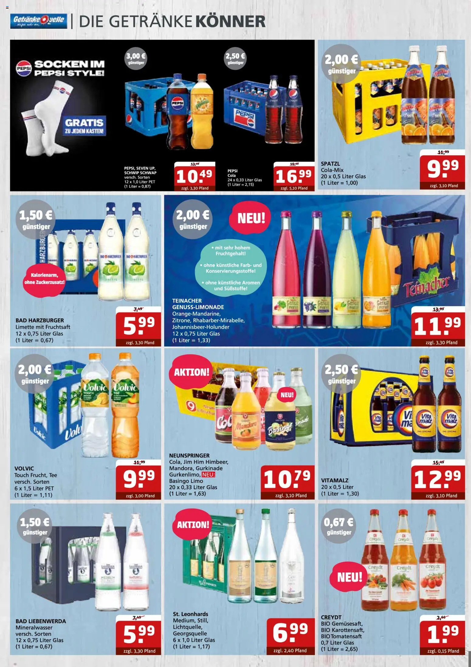 Getränke Quelle Prospekt – gültig ab 07.06.2026 | Seite: 5 | Produkte: Mineralwasser, Limette, Volvic, Fruchtsaft