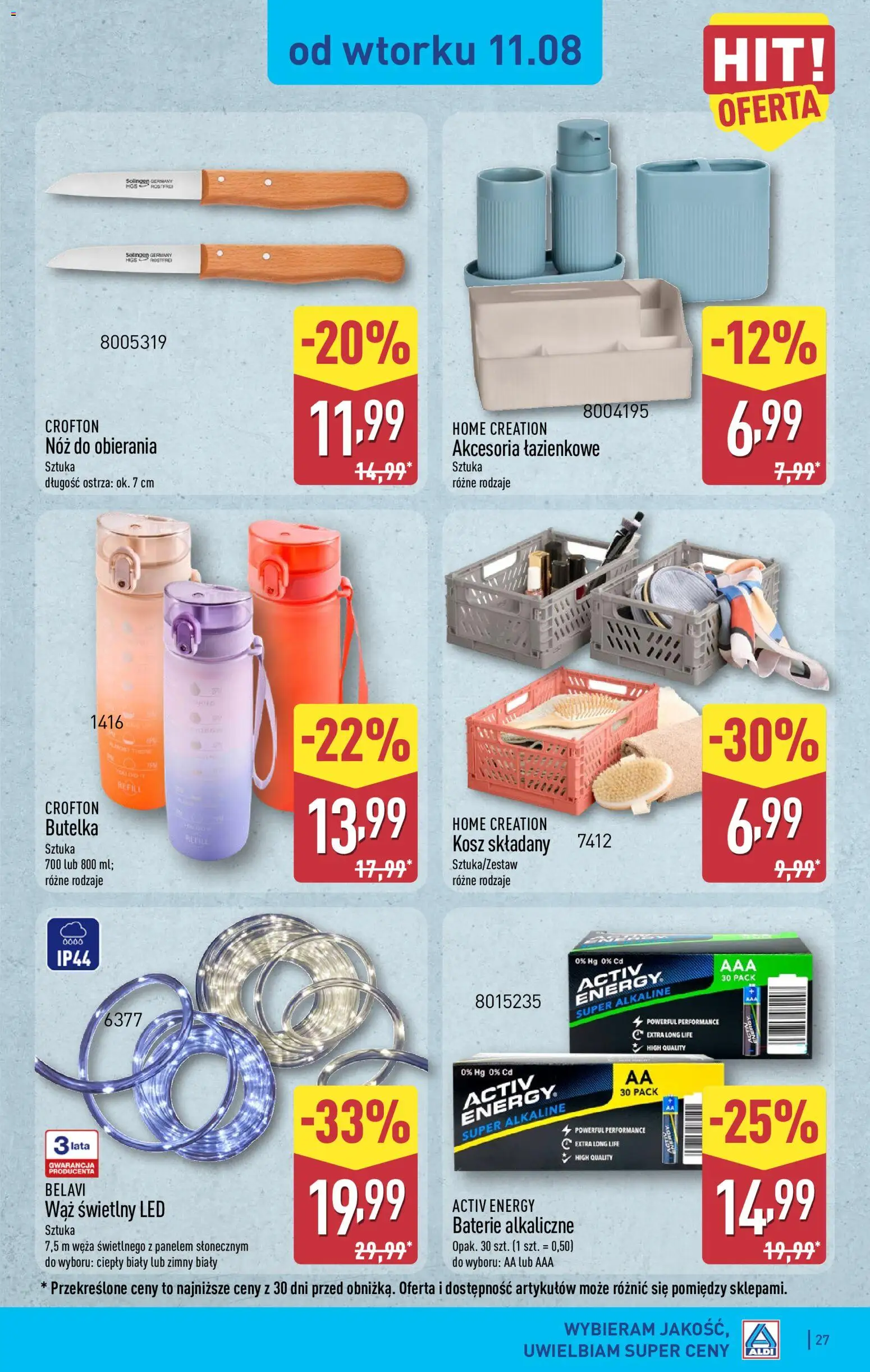 Aldi gazetka od 10.08.2026 | Strona: 27 | Produkty: Baterie, Kosz