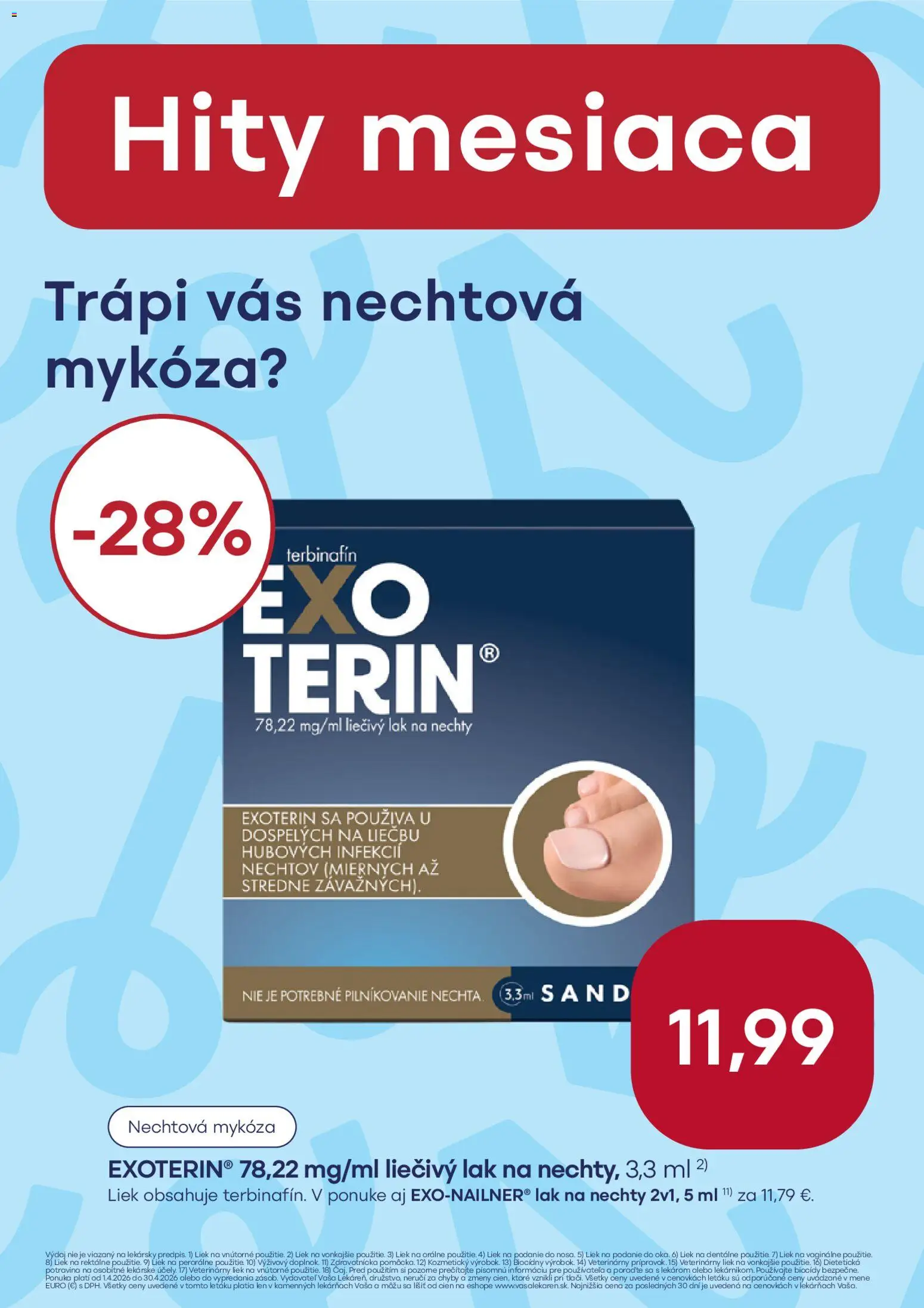 Nové Vaša lekáreň akcie – leták je platný od 01.04.2026 | Strana: 15 | Produkty: Lak na nechty