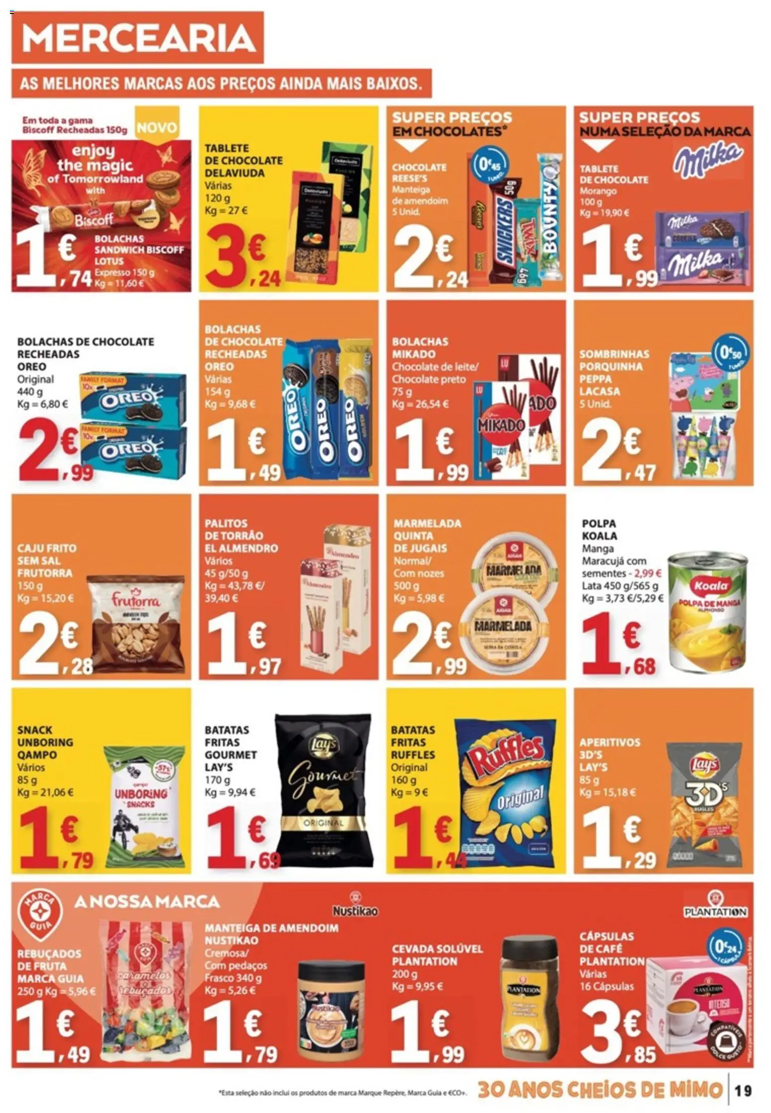 E.Leclerc folheto │ válido de 07.05.2026 | Página: 19 | Produtos: Bolachas, Rebuçados, Chocolate, Nozes