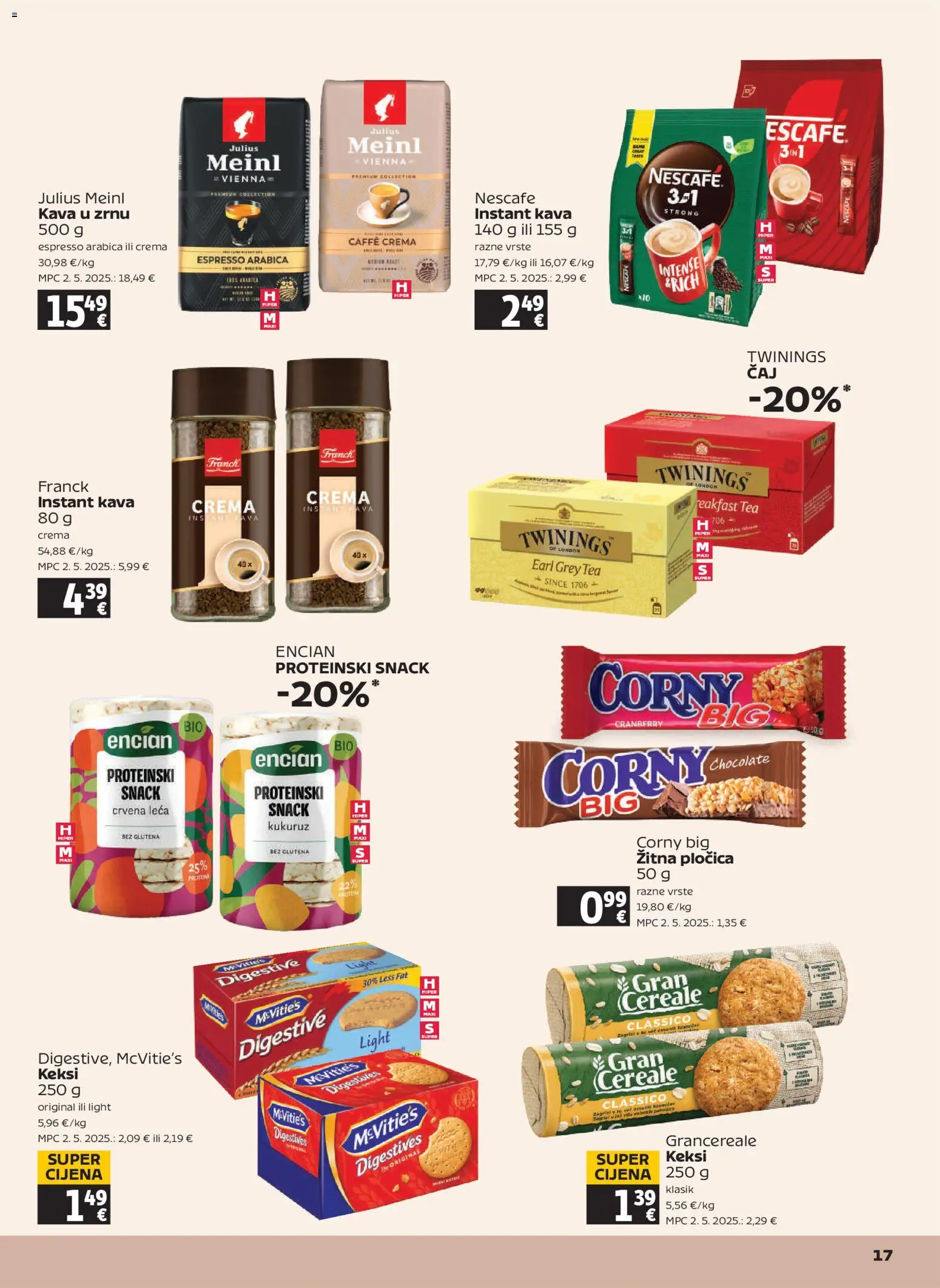 Tommy katalog | vrijedi od 28.05.2026 | Stranica: 17 | Proizvodi: Kava u zrnu, Keksi, Kukuruz, Kava