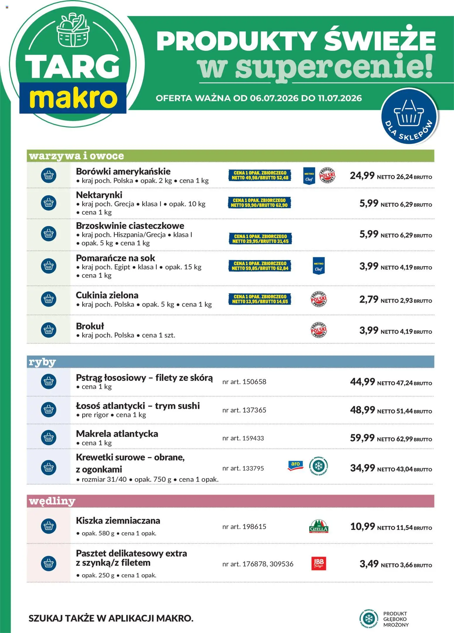 Makro gazetka - Oferta świeża w super cenach od 06.07.2026 | Strona: 6 | Produkty: Krewetki, Makrela, Sushi, Sok