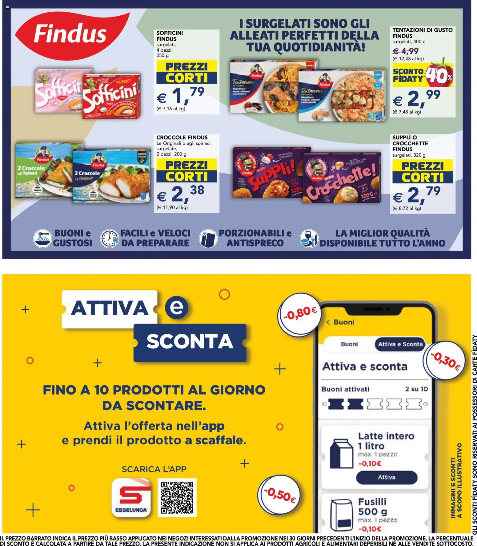 Volantino Esselunga S del 18.06.2026 | Pagina: 28 | Prodotti: Latte, Spinaci, Crocchette, Fusilli