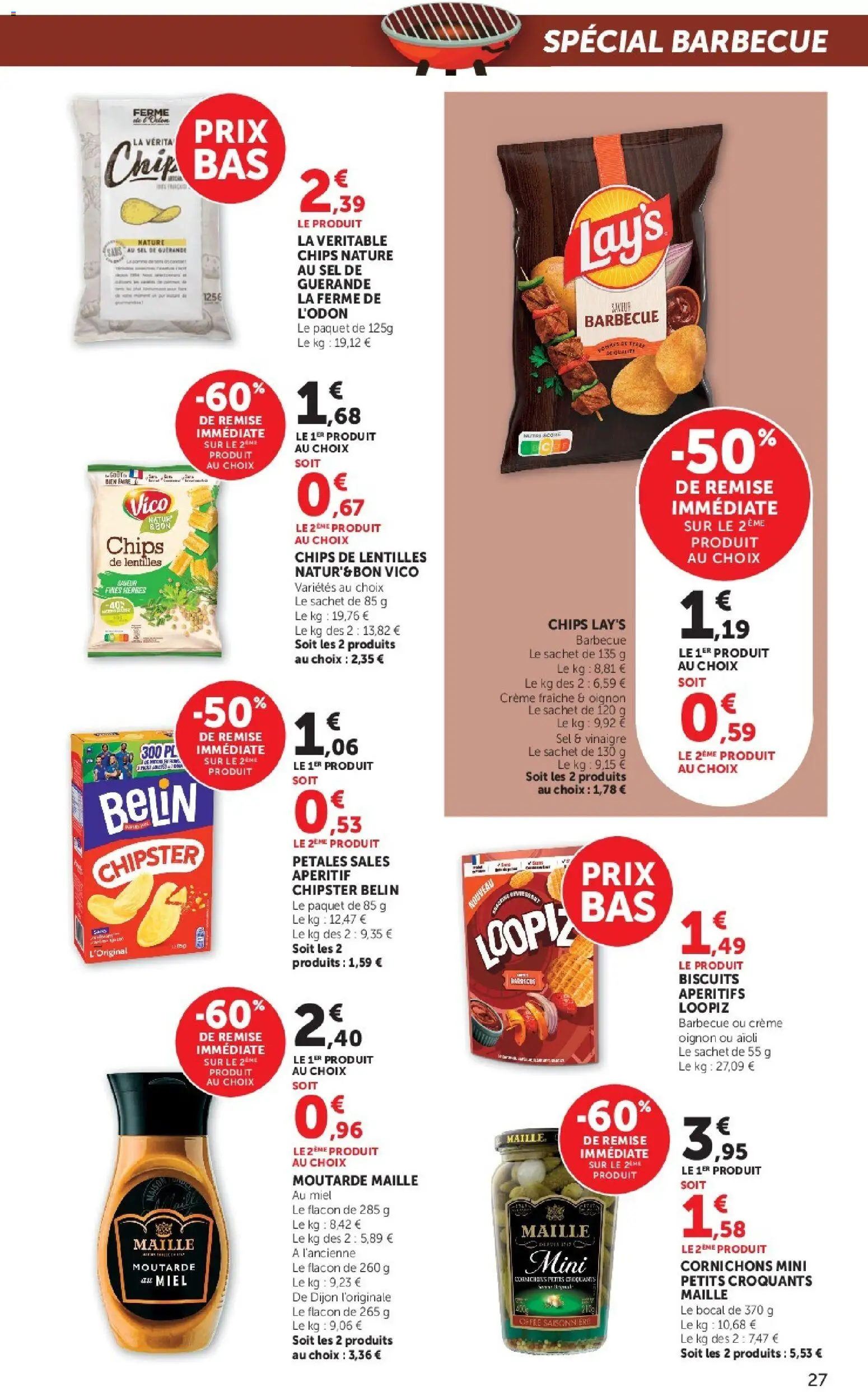 {H1} | Page: 27 | Produits: Vinaigre, Moutarde, Chips, Biscuits