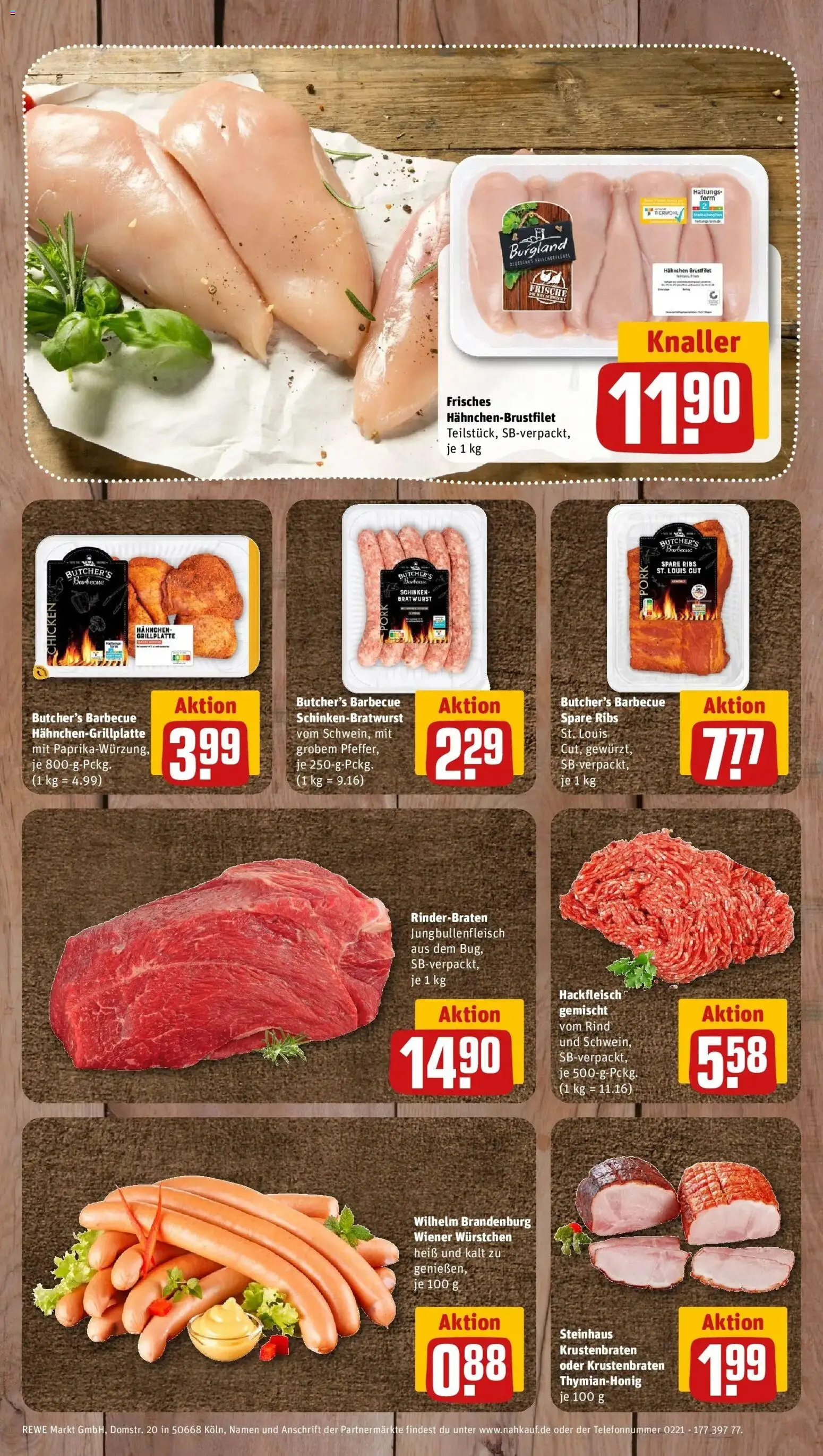 REWE Prospekt ab 17.08.2026 zum Blättern » Angebote | Seite: 8 | Produkte: Rinderbraten, Wiener wurstchen, Krustenbraten, Schinken
