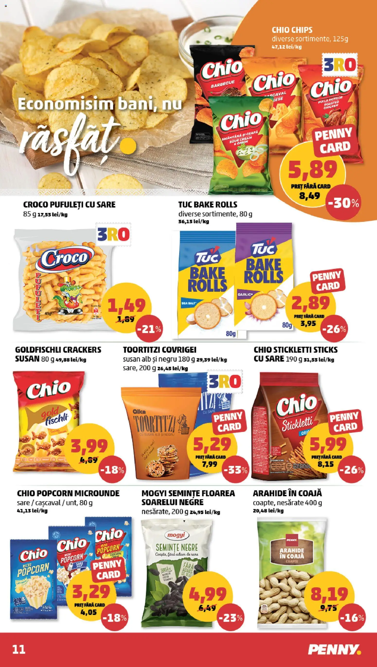 Noul catalog PENNY – valabil de la 06.05.2026 | Pagină: 11 | Produse: Cașcaval, Covrigei, Bant, Sare