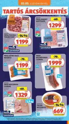 FRISS SÜTNI VALÓ KOLBÁSZ, 420 g/csomag - amely érvényes a következő dátumtól: 03.05.2026 | Oldal: 5