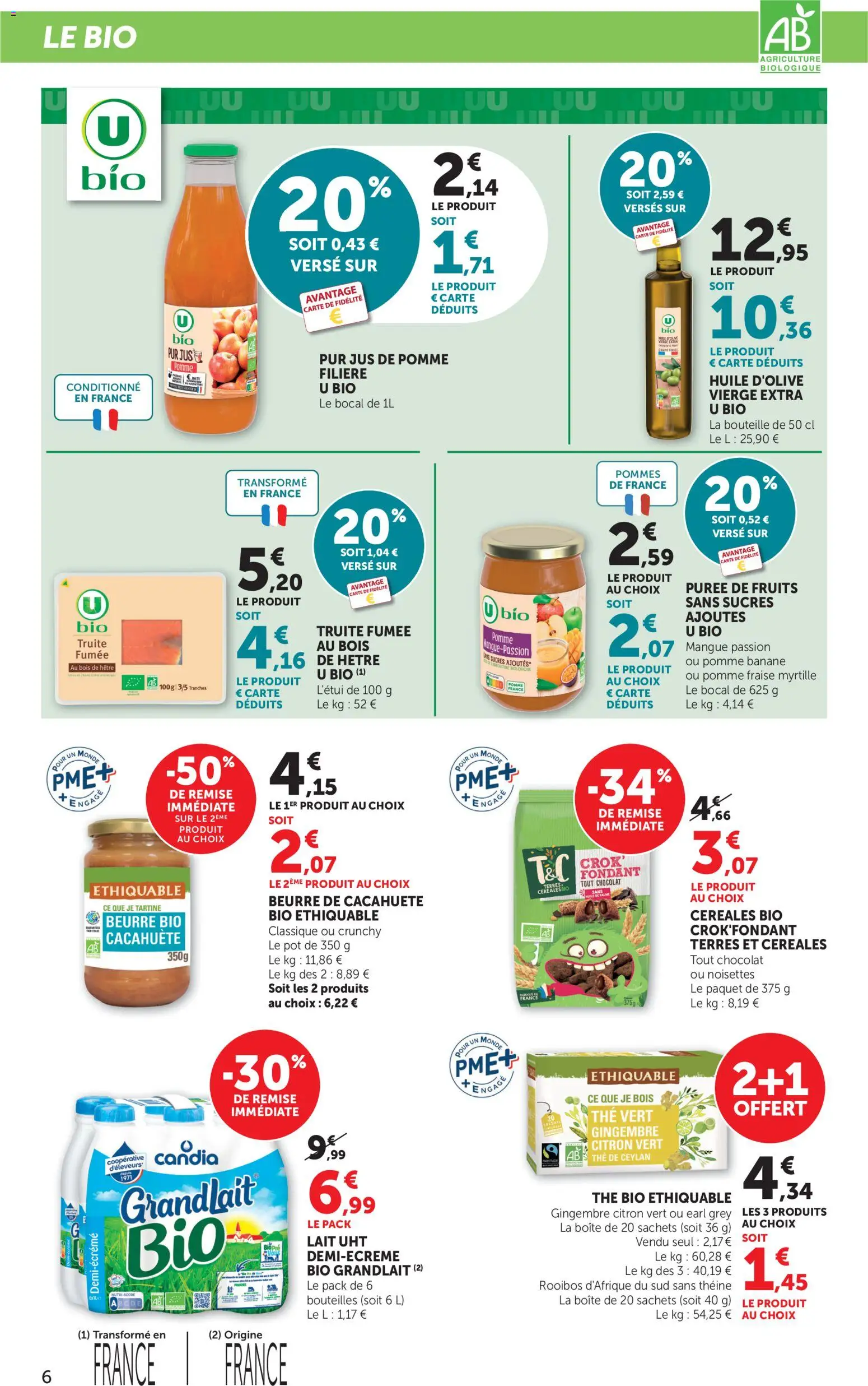 {H1} | Page: 6 | Produits: Cacahuète, Citron, Jus de pomme, Céréales