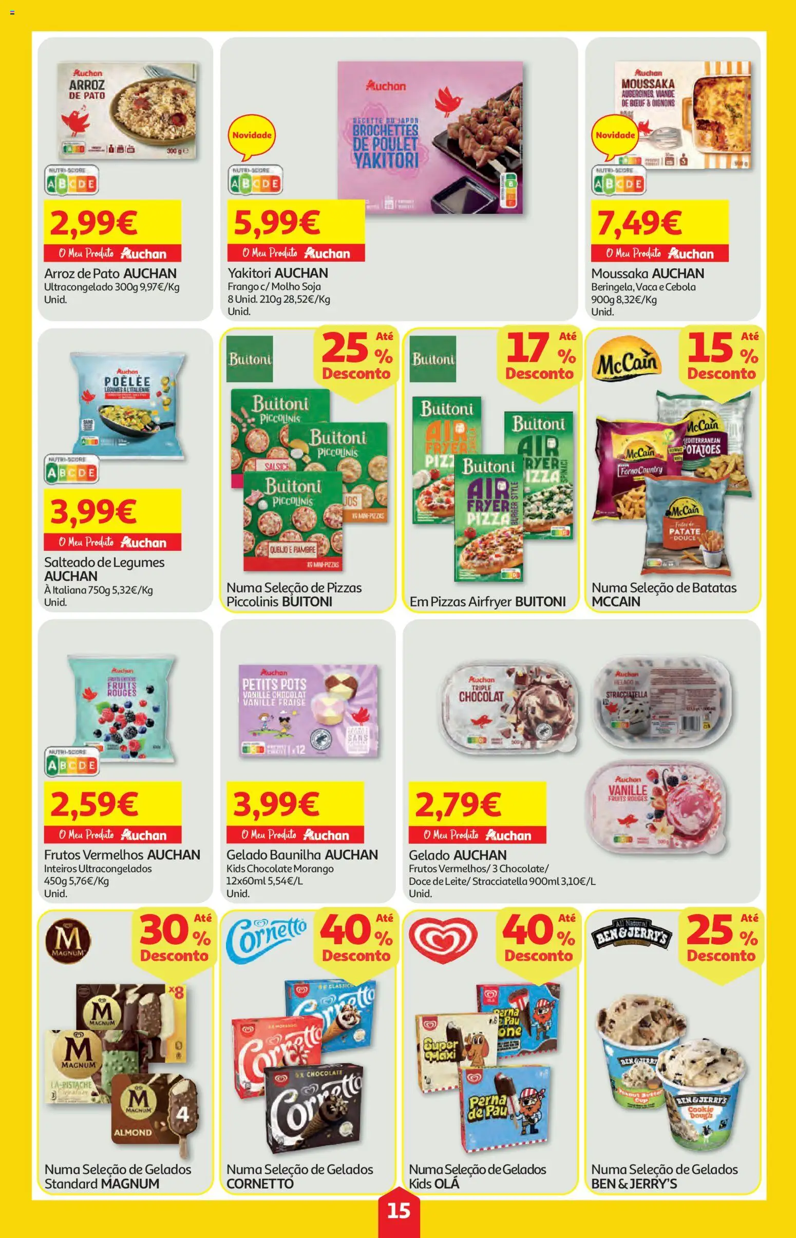 Auchan folheto │ válido de 28.05.2026 | Página: 15 | Produtos: Forno, Frango, Gelado, Arroz