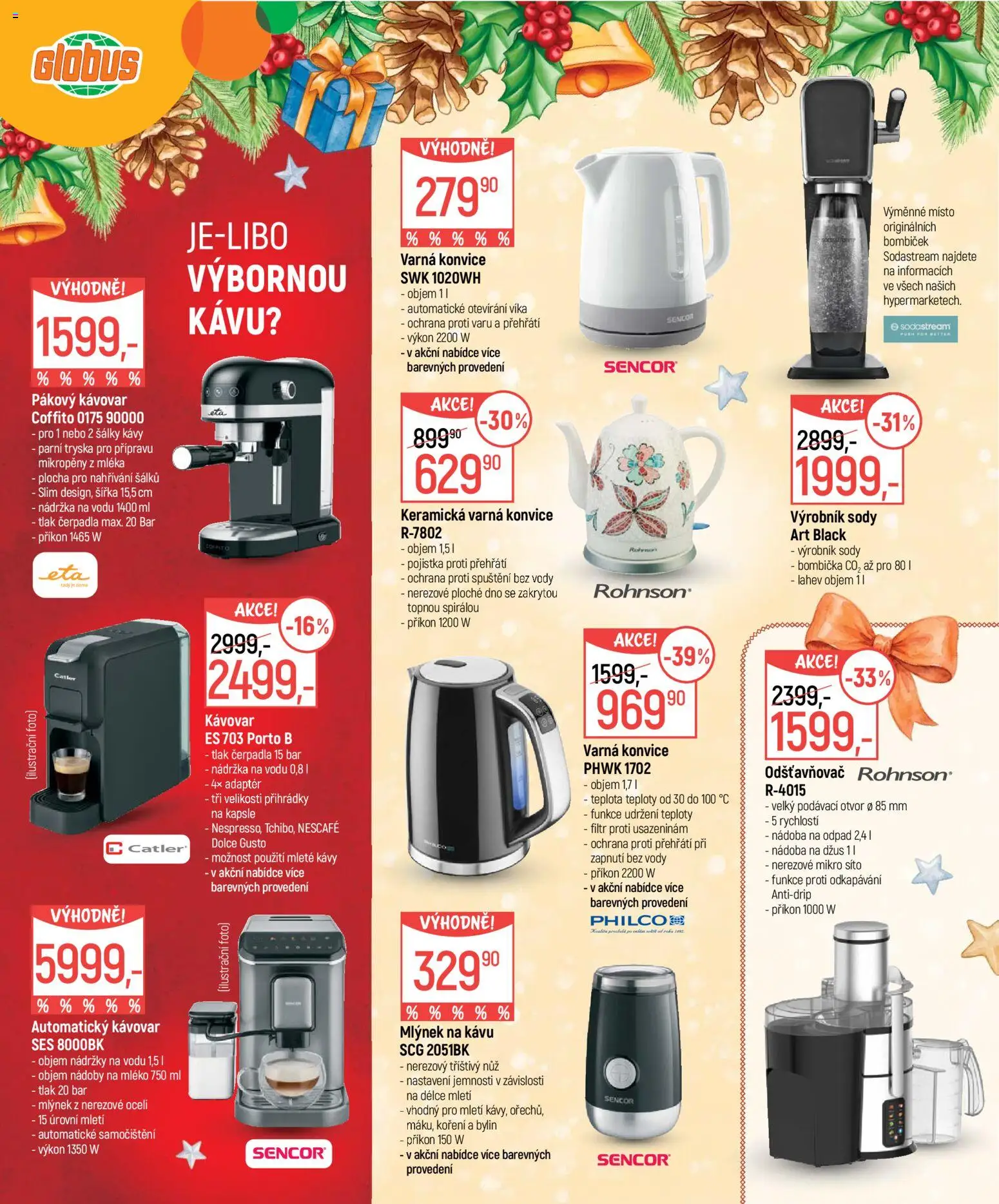 Globus leták - Vánoce plné dárků a radosti od 27.10.2026 | Strana: 12 | Produkty: Dolce Gusto, Mlýnek na kávu, Nescafé, Varná konvice
