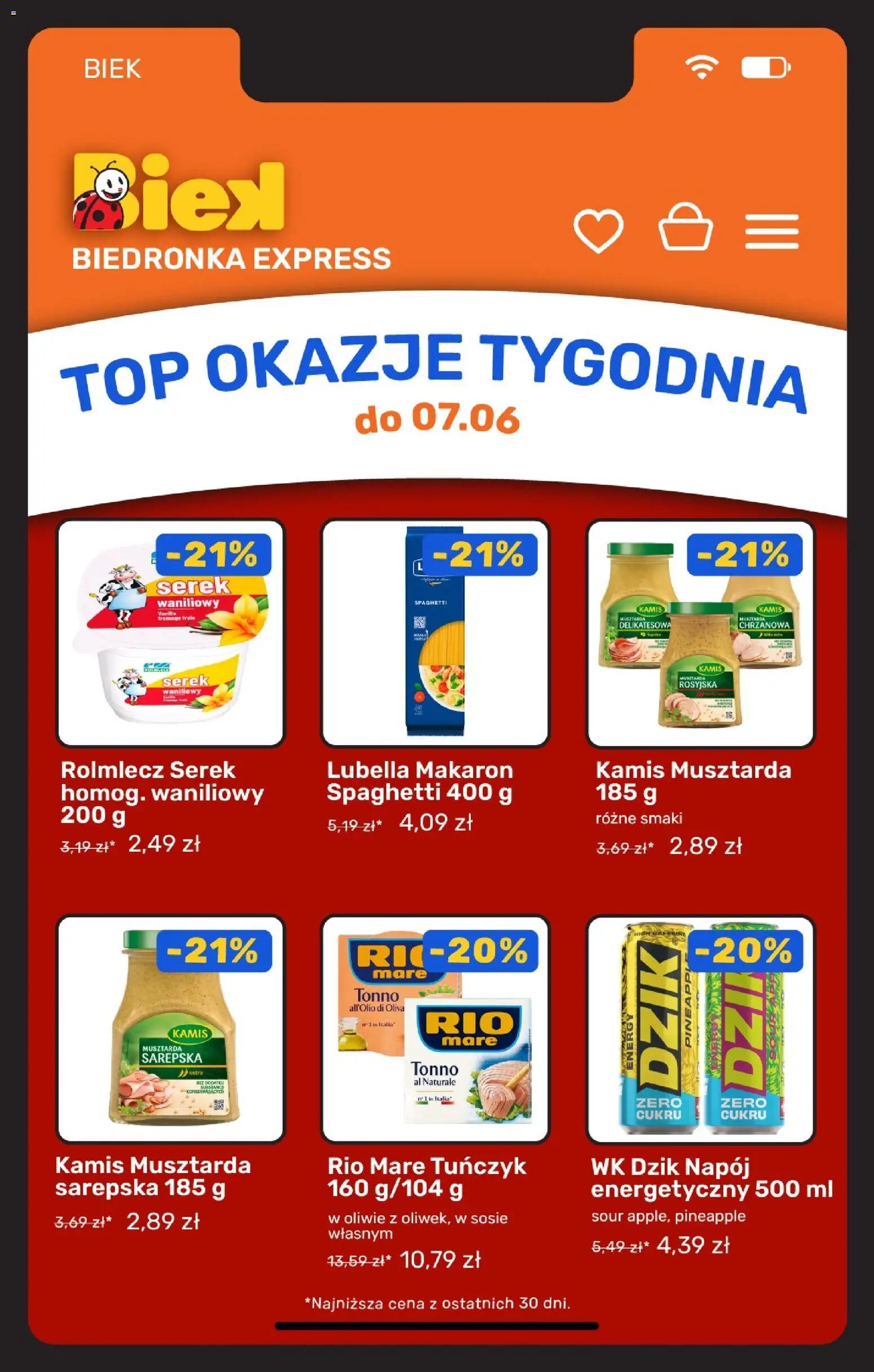 Biedronka gazetka - Biek od 04.06.2026 | Strona: 3 | Produkty: Top, Makaron spaghetti, Musztarda, Makaron