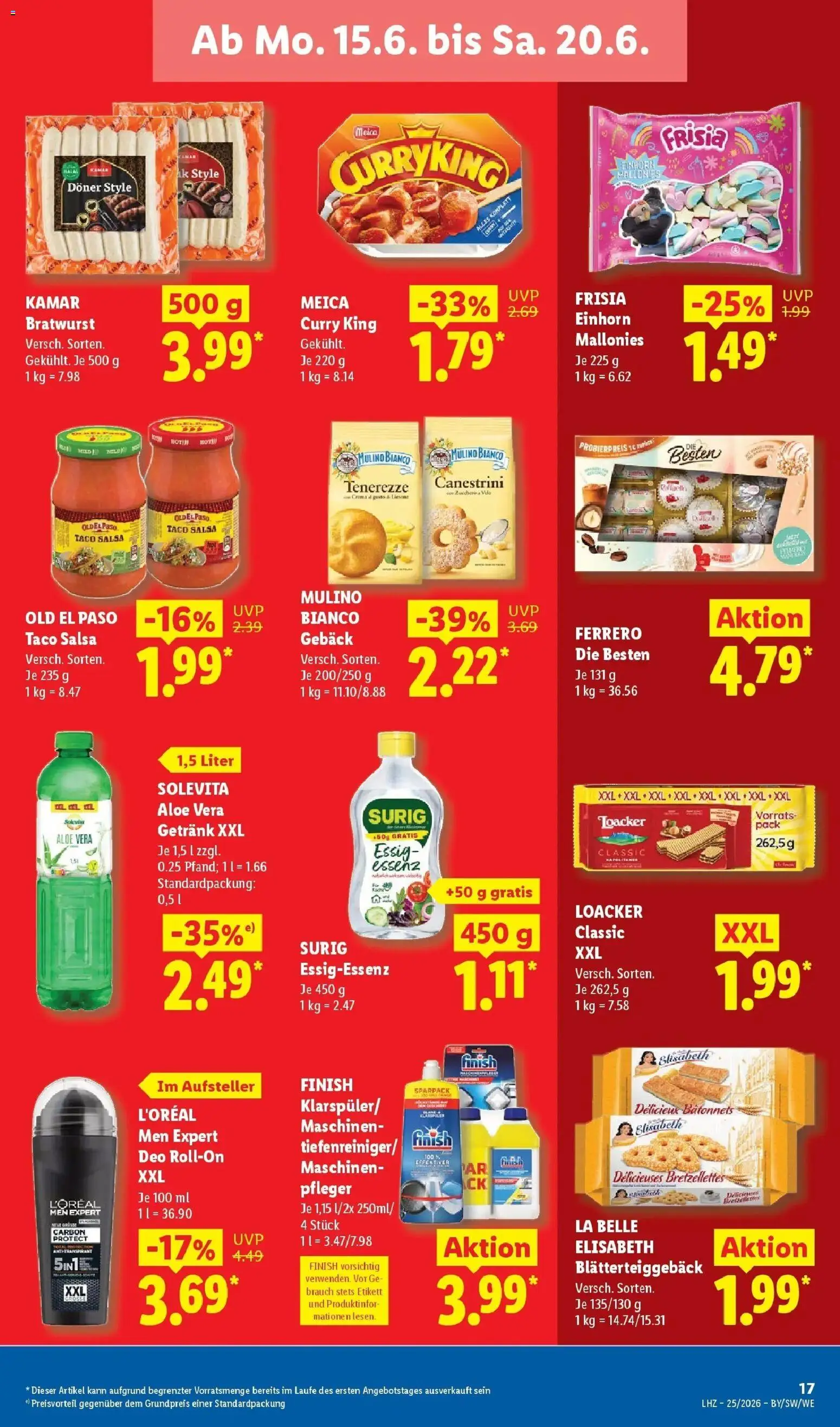 Lidl Prospekt Ebersbach – gültig ab 15.06.2026 | Seite: 23 | Produkte: Essig, Bratwurst, Finish, Meica