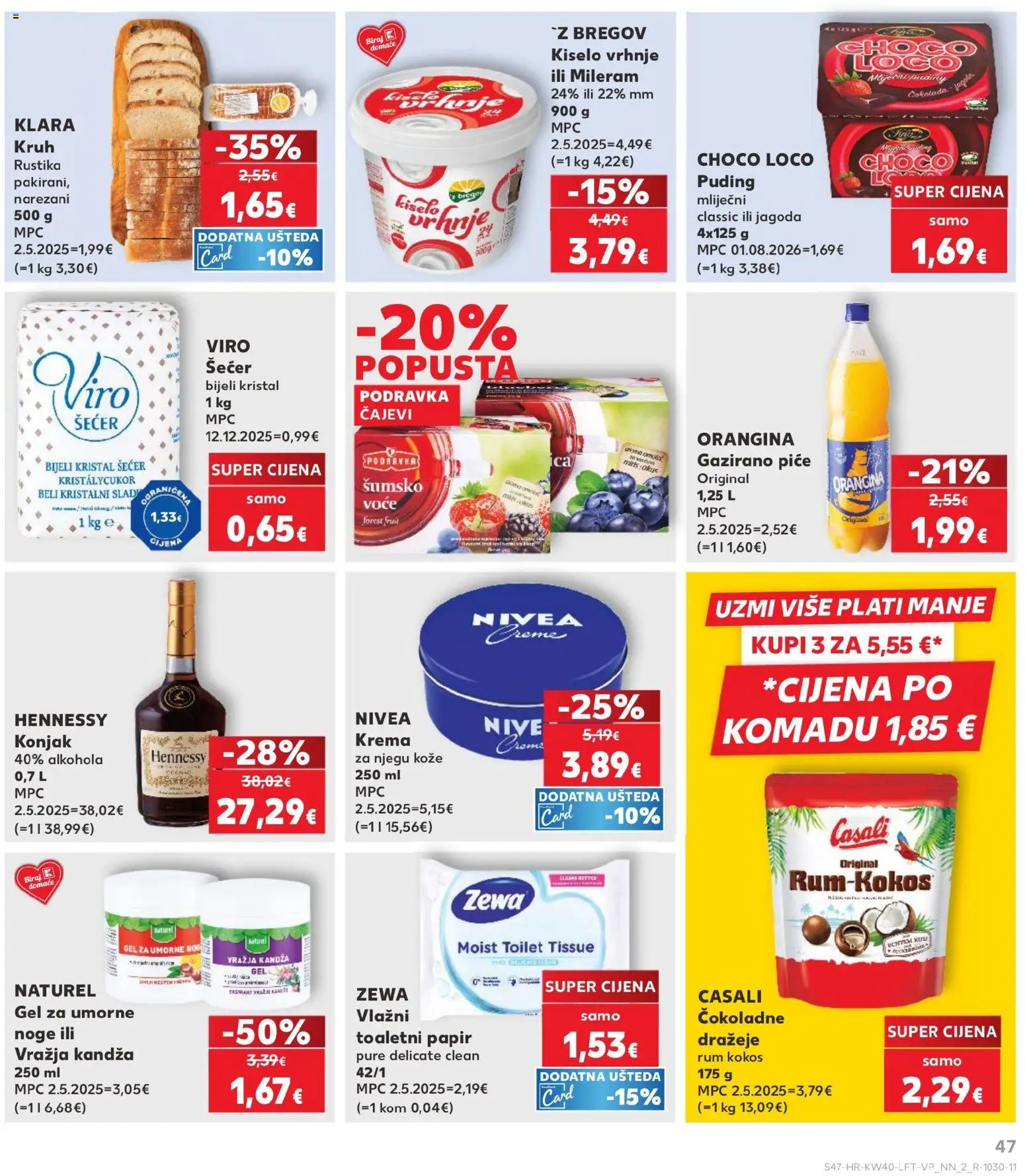 Kaufland katalog | vrijedi od 30.09.2026 | Stranica: 47 | Proizvodi: Kruh, Podravka, Toaletni papir, Zewa