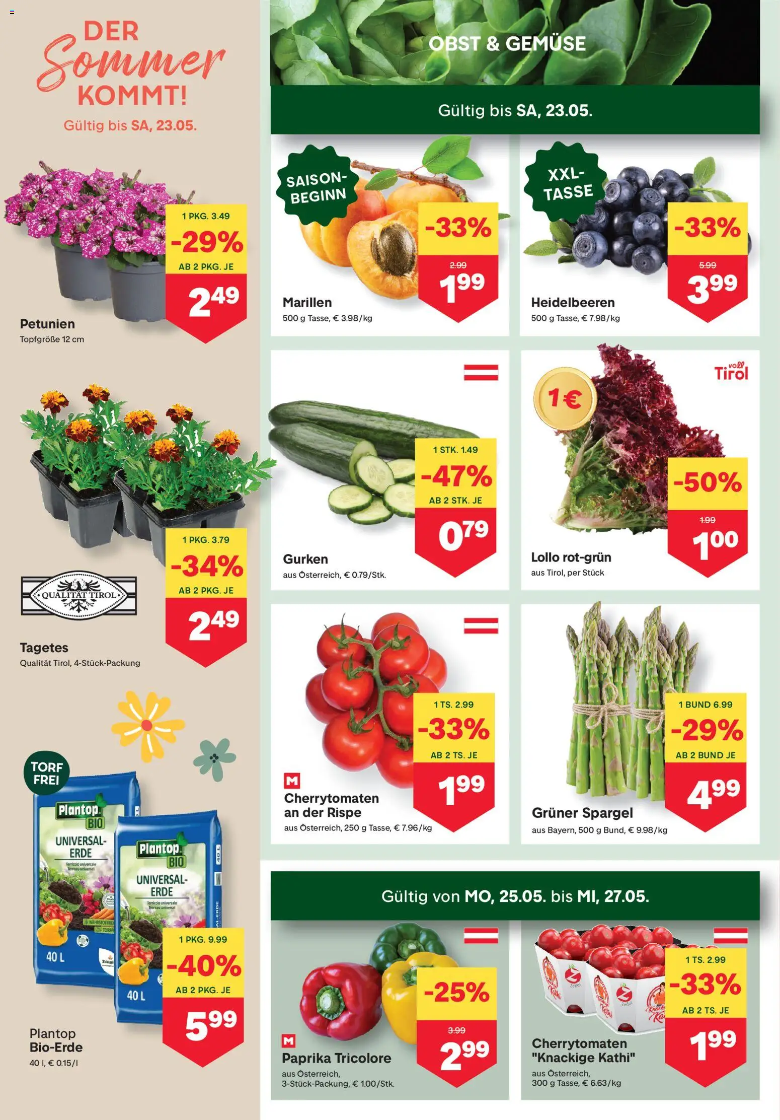 MPREIS Flugblatt gültig ab 21.05.2026 | Seite: 2 | Produkte: Gurken, Gemüse, Obst
