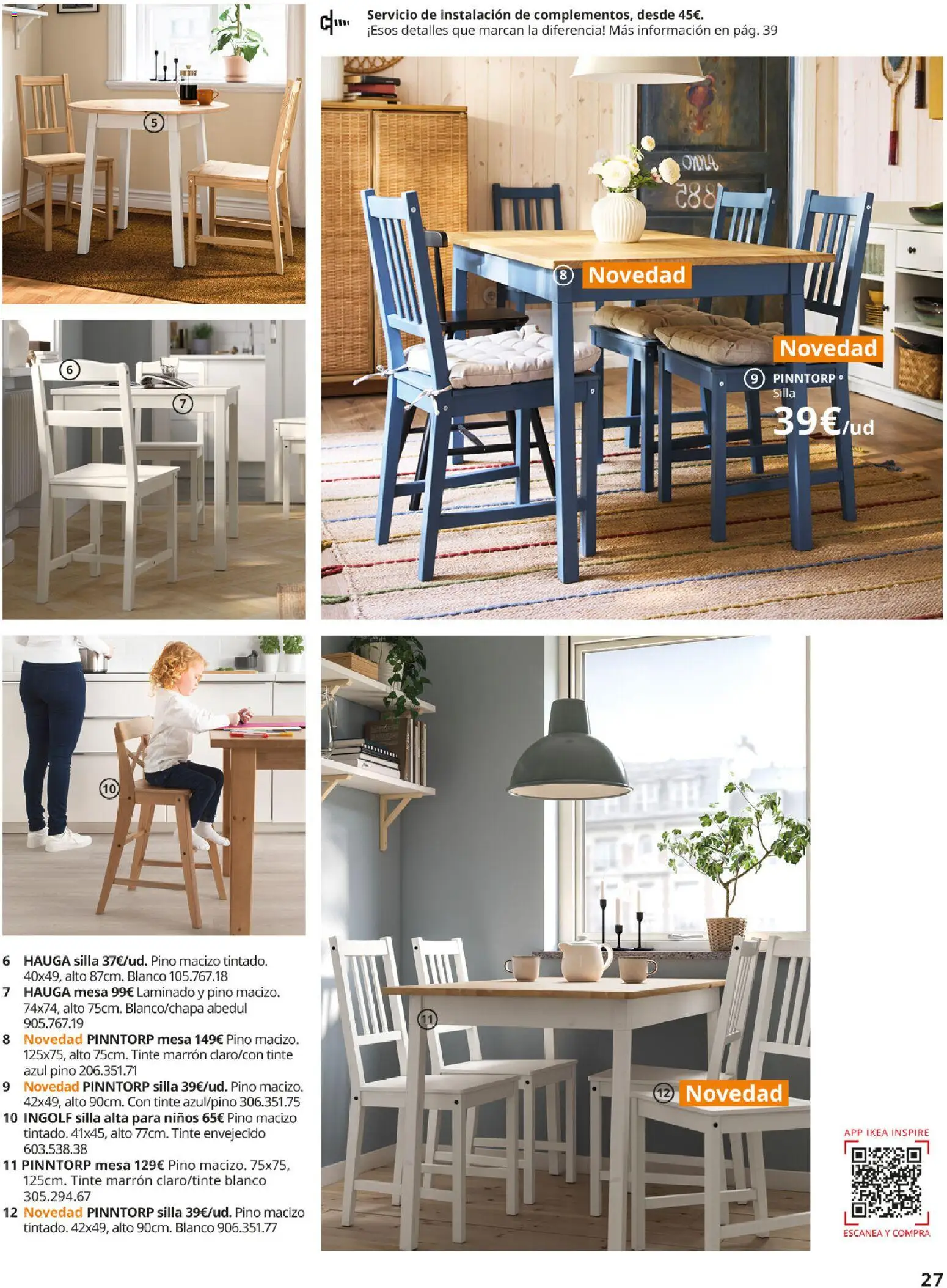 IKEA - Comedores │ válido desde el 01/09/2026 | Página: 27 | Productos: Tinte, Mesa, Silla, Silla alta para niños