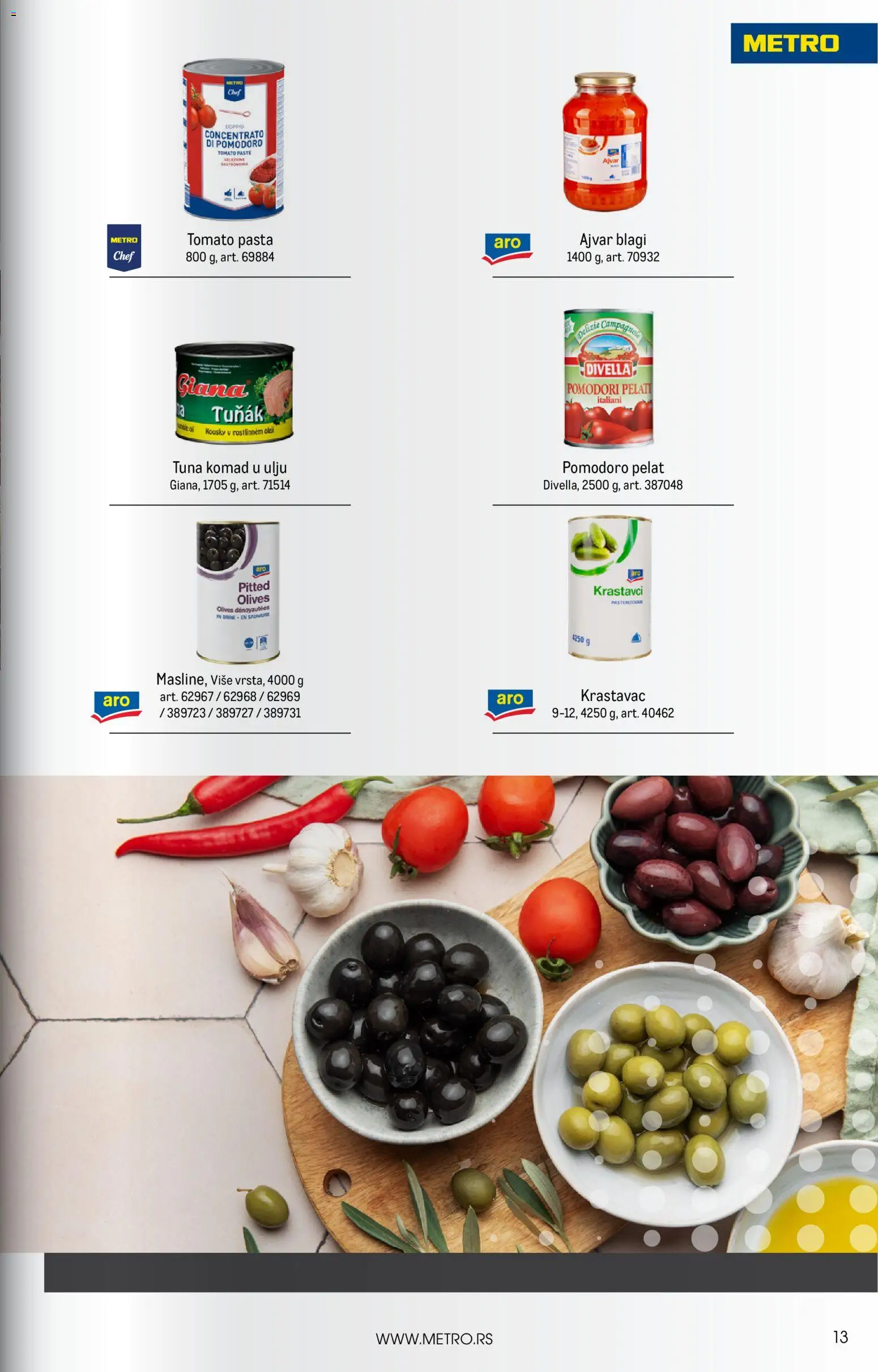 Metro katalog - važi od 01.11.2026 | Strana: 13 | Proizvode: Krastavac, Ajvar, Krastavci, Pasta