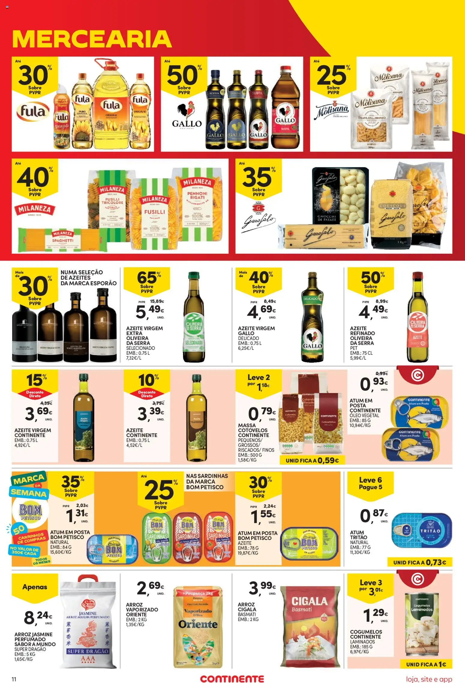 Continente Semanal Continente Bom Dia │ válido de 07/07/2026 | Página: 13 | Produtos: Atum, Sardinhas, Arroz, Cogumelos