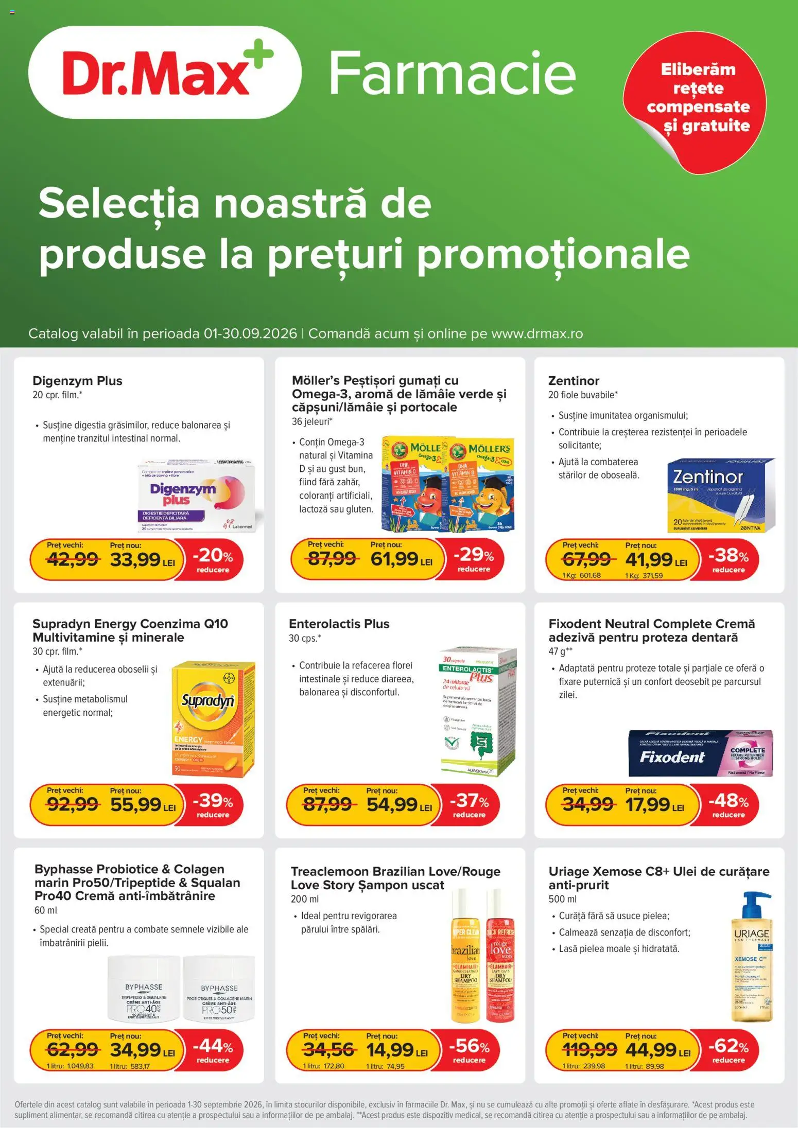 Noul catalog Dr.Max – valabil de la 01.09.2026 | Pagină: 1 | Produse: Șampon, Cremă, Plus, Șampon uscat