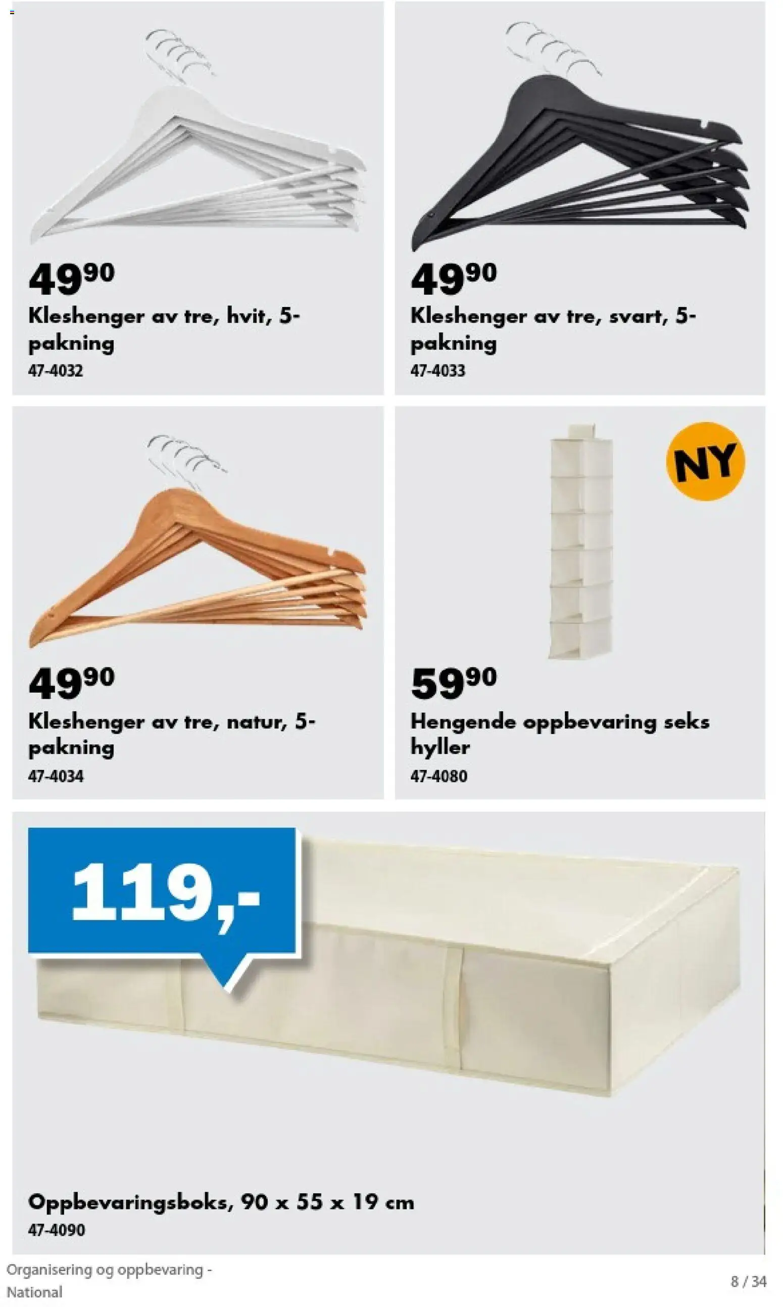 {H1} | Side: 8 | Produkter: Kleshenger, Hyller