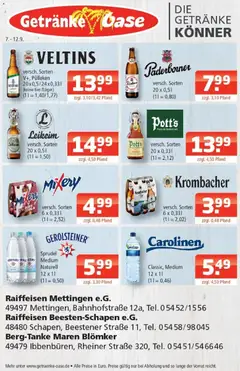 Angebote - Getränke Oase: Getränkeangebote ab 07.09.2026 gültig