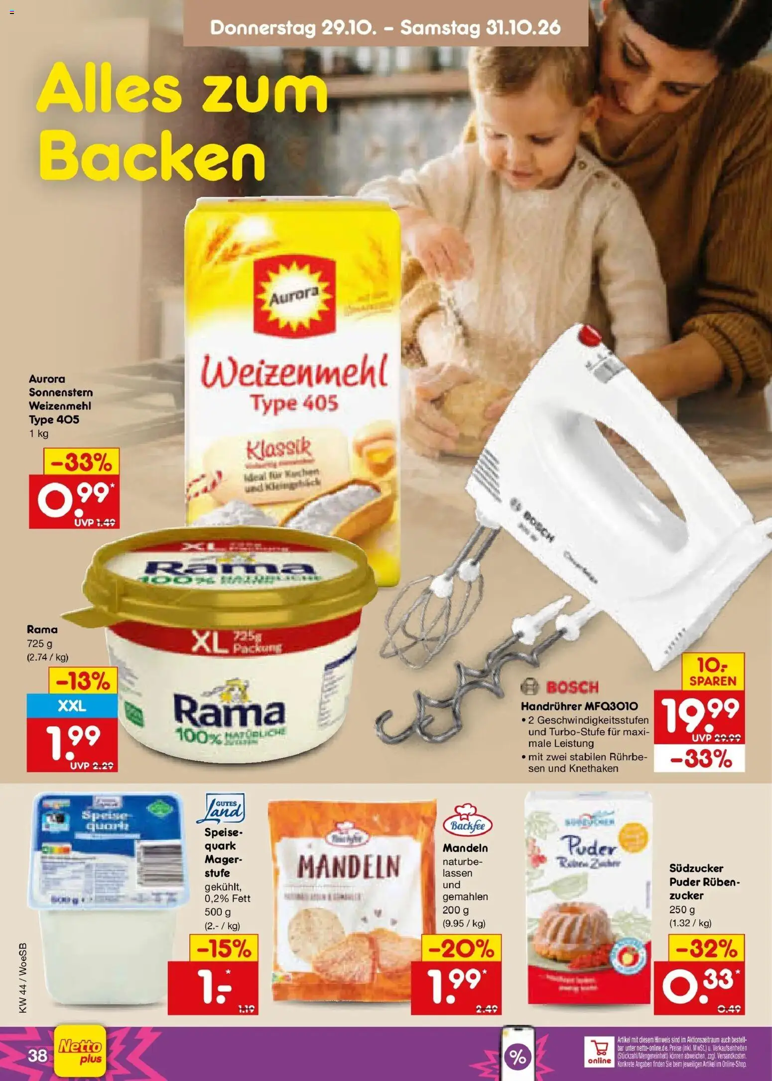Netto Marken-Discount Prospekt Gemmingen – gültig ab 26.10.2026 | Seite: 56 | Produkte: Quark, Puder, Mandeln, Zucker