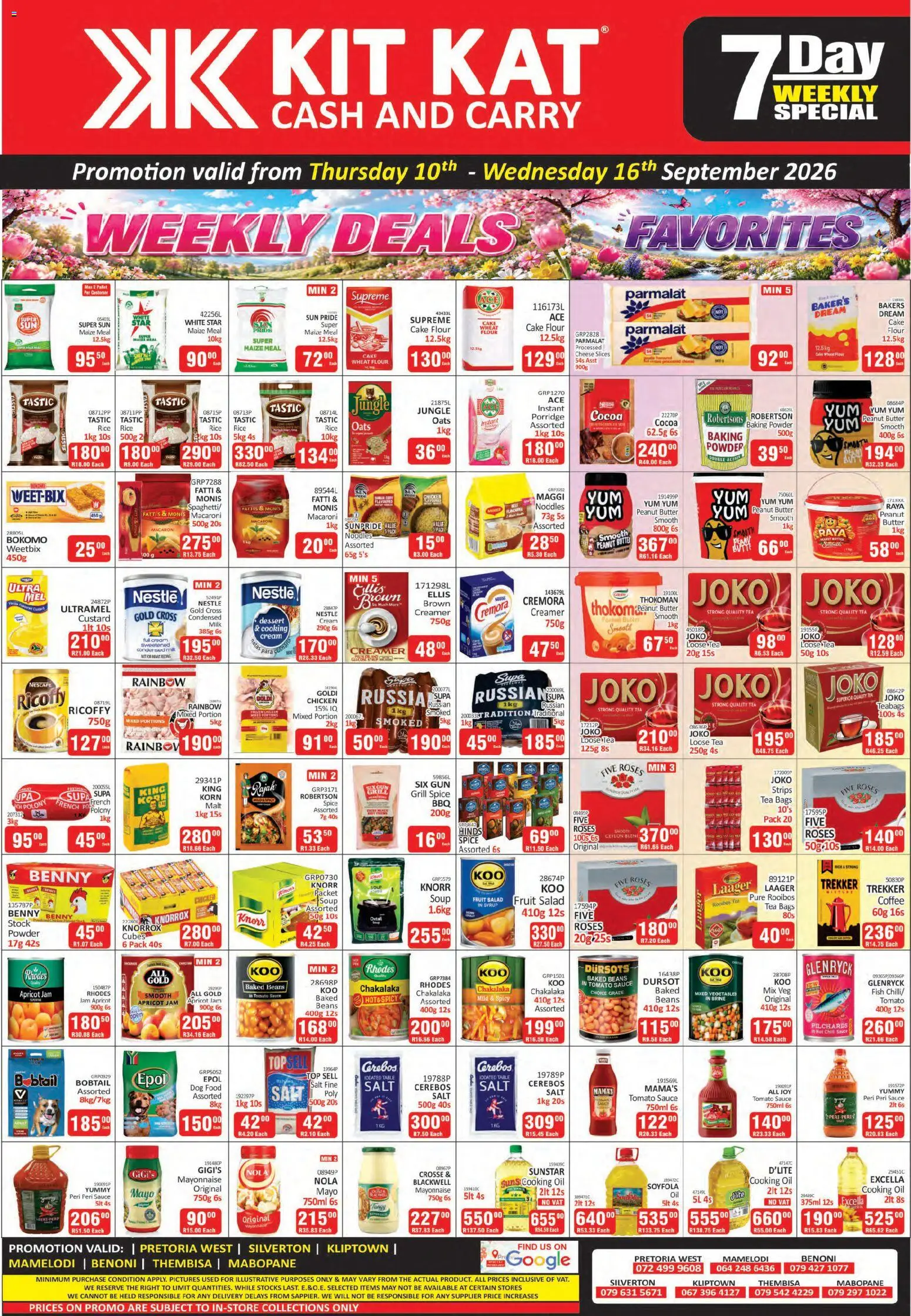 New KIT KAT Cash & Carry catalogue – valid from 10/09/2026 | Page: 1 | Products: Pilchards, Flour, Creamer, Rice