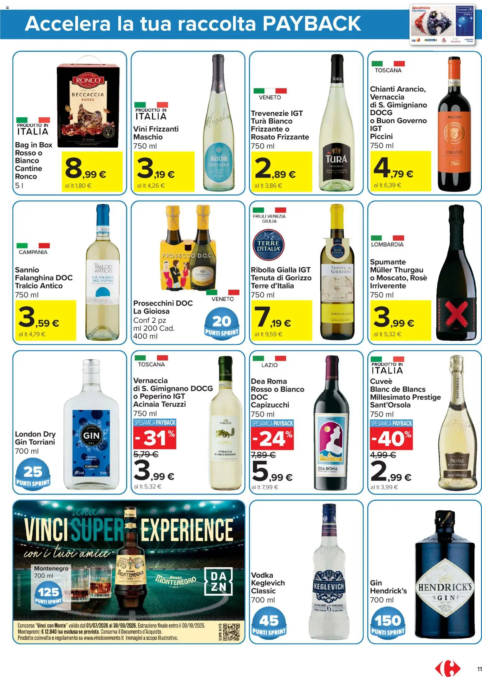 Volantino Carrefour del 20/08/2026 | Pagina: 11 | Prodotti: Gin, Prosecco, Spumante, Prosecco D.O.C.