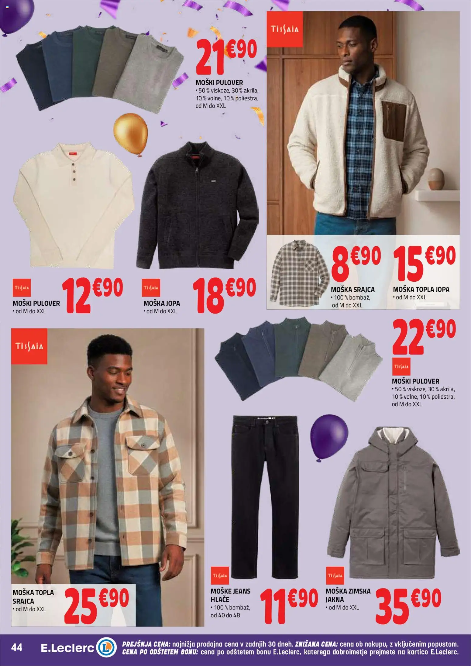 Novi E.leclerc katalog ponudbe – veljaven od 21.10.2026 | Stran: 44 | Izdelki: Srajca, Pulover, Jakna, Hlace