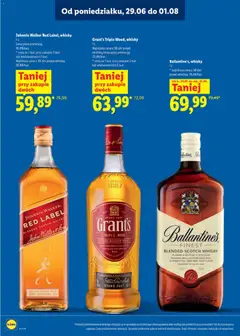 Pogląd oferty "Lidl Katalog alkoholi mocnych" - ważna od 29.06.2026 | Strona: 8 | Produkty: Grant's, Red label, Whisky