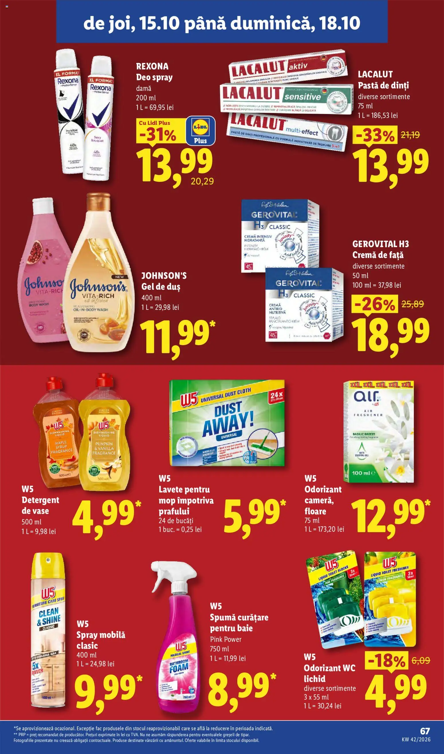 Noul catalog Lidl – valabil de la 12.10.2026 | Pagină: 67 | Produse: Duș, Deodorant, Pastă de dinți, Power
