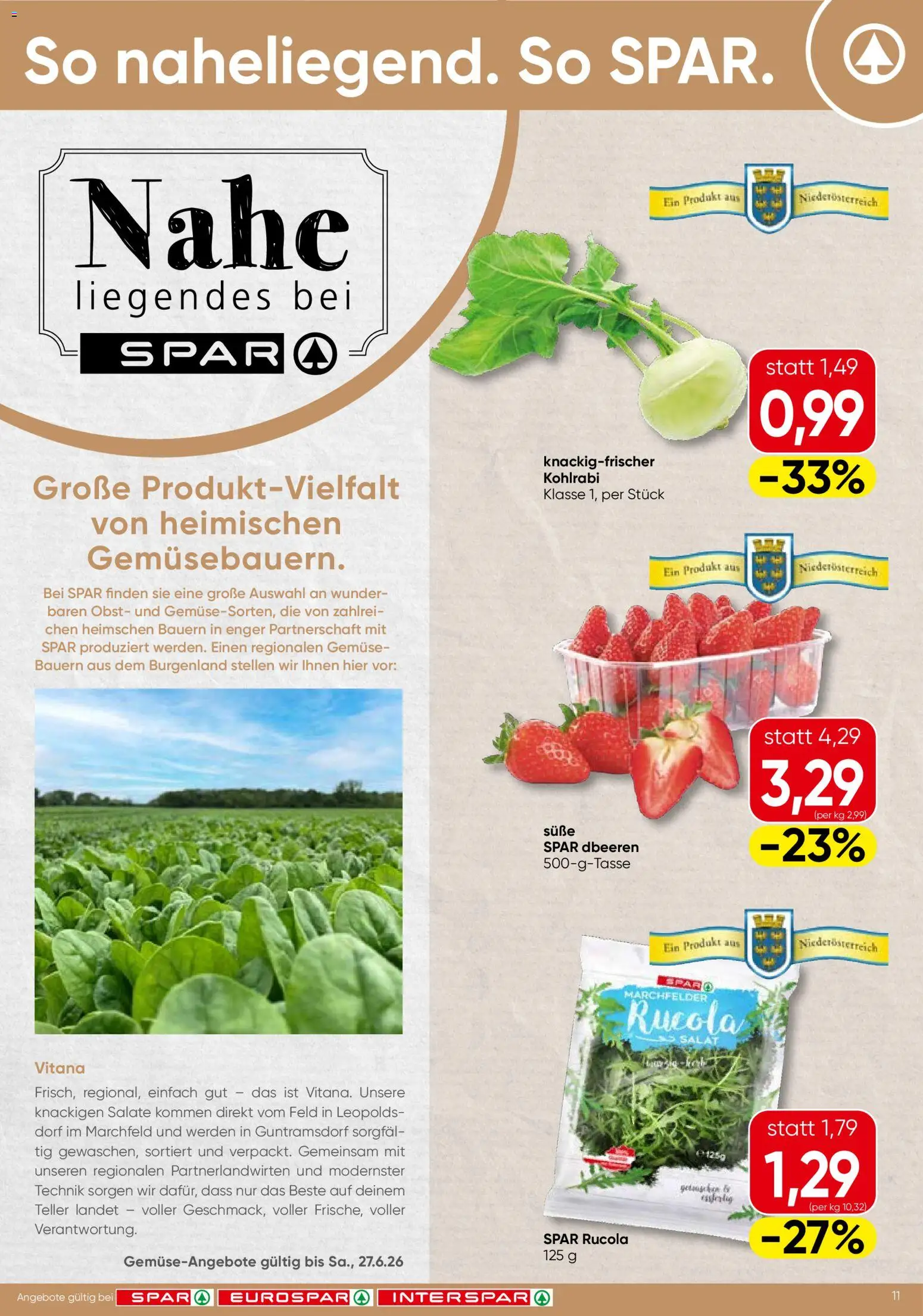 Spar Flugblatt - Niederösterreich gültig ab 25.06.2026 | Seite: 11 | Produkte: Gemüse, Obst