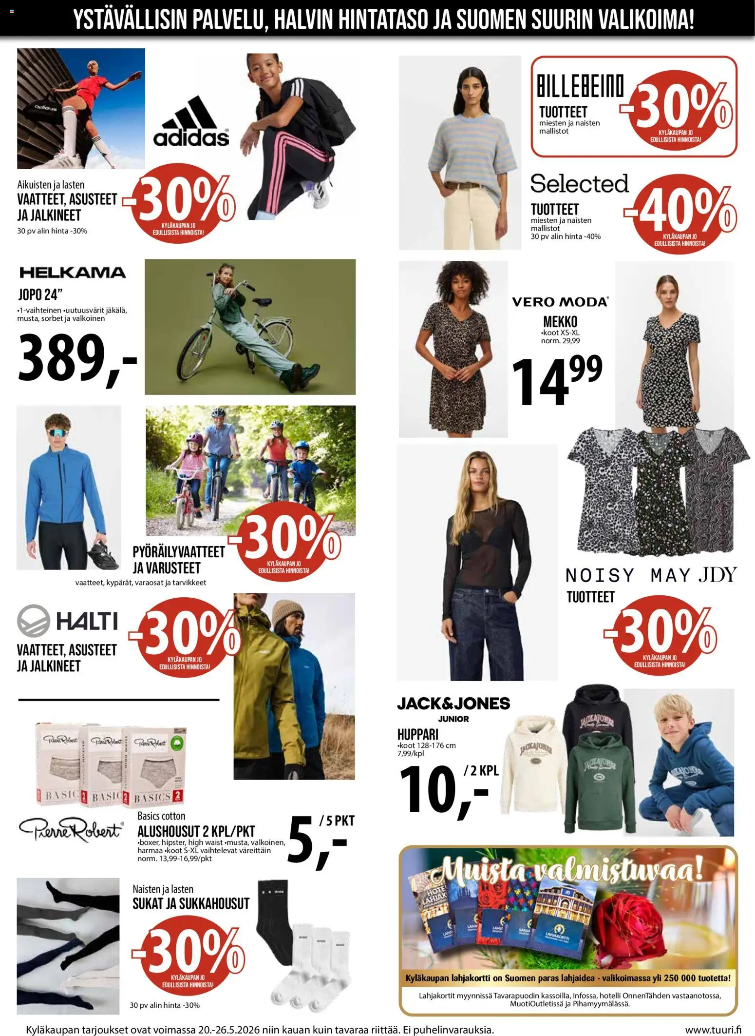 Tuuri tarjoukset – voimassa 20.05.2026 alkaen | Sivu: 5 | Tuotteet: Sukkahousut, Huppari, Sukat, Mekko