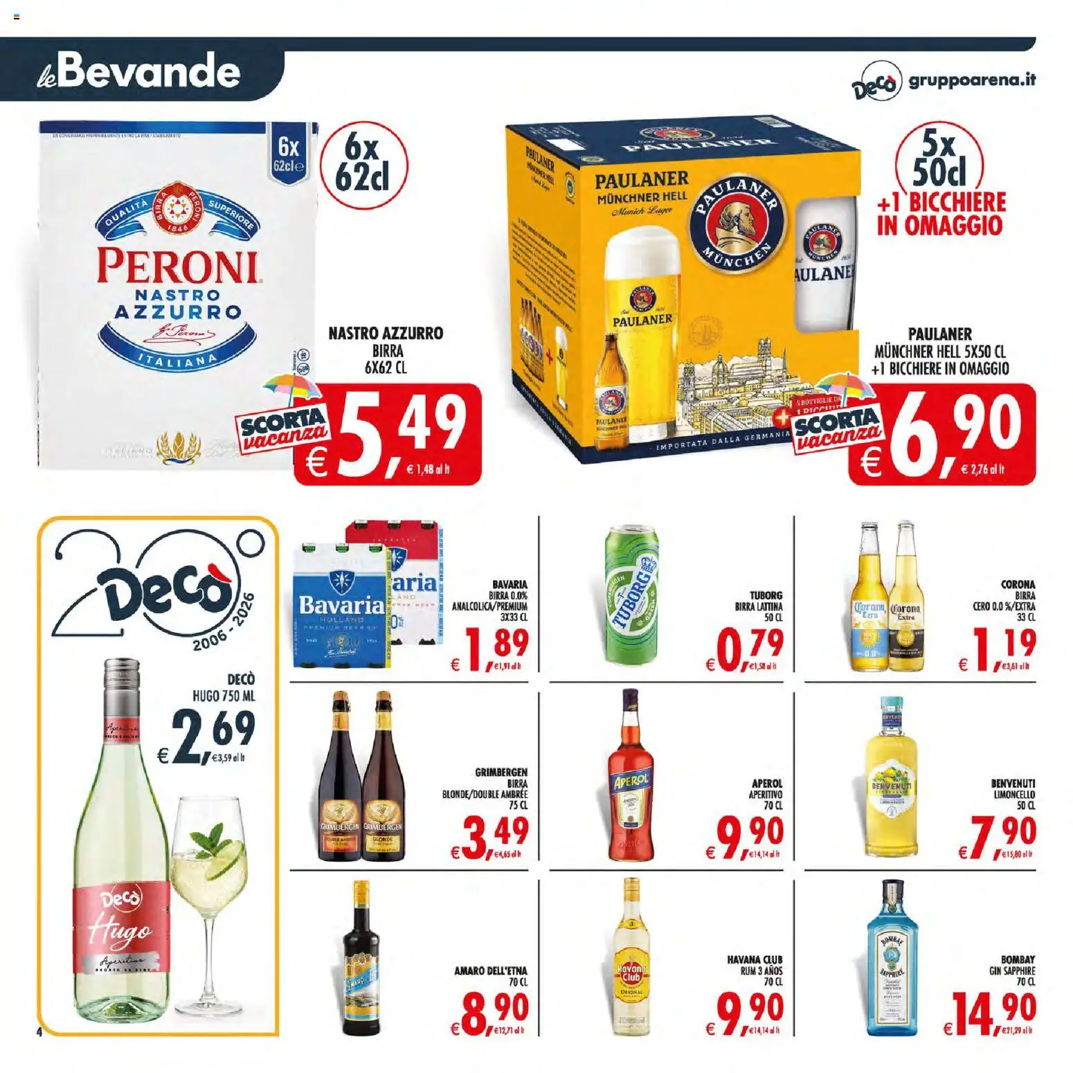 Volantino Decò del 21/07/2026 | Pagina: 4 | Prodotti: Birra, Rum, Limoncello, Amaro