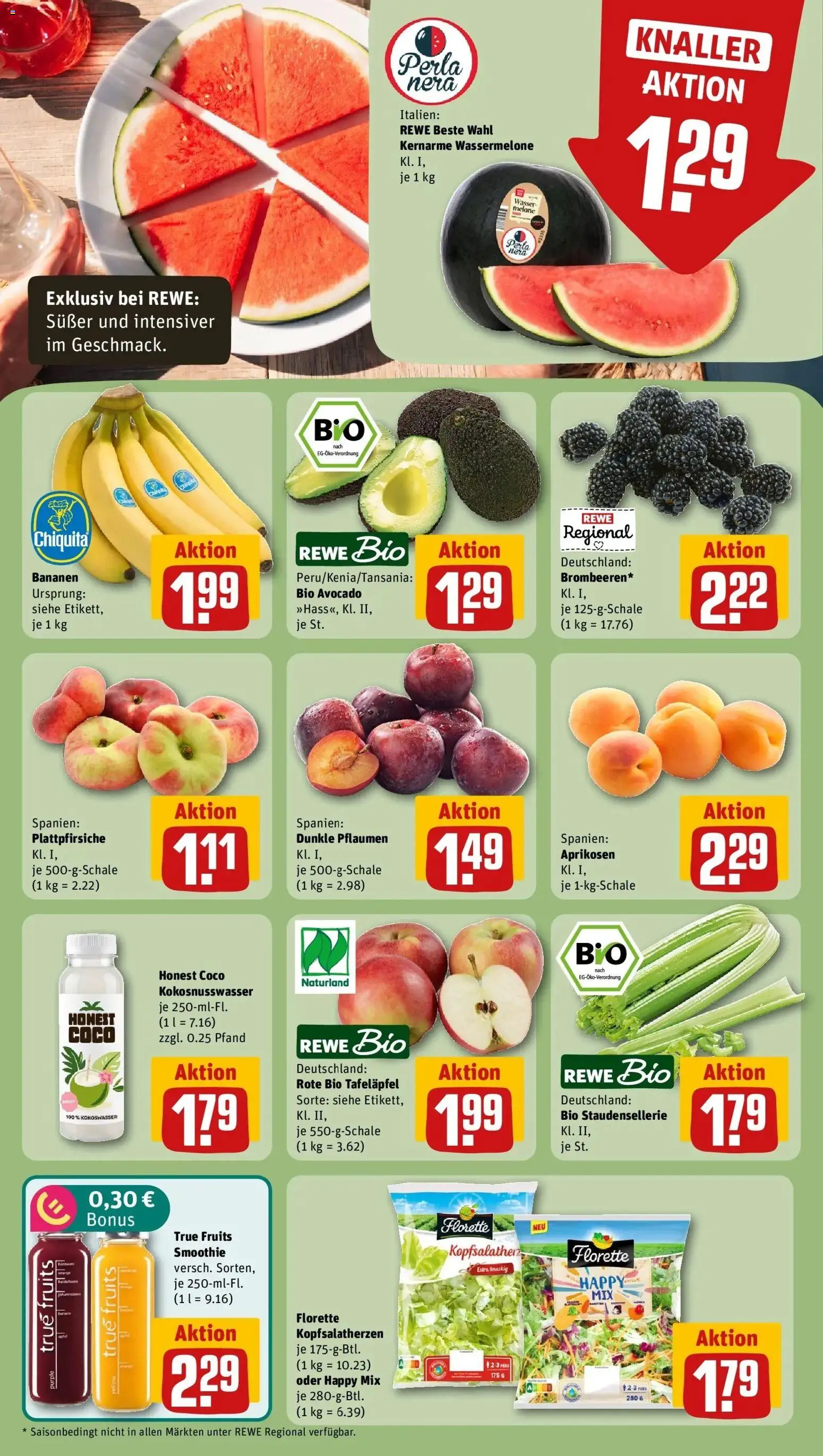 Rewe Prospekt Weilburg / Kubach – gültig ab 05.07.2026 | Seite: 6 | Produkte: Pflaumen, Bananen, Avocado, Wassermelone
