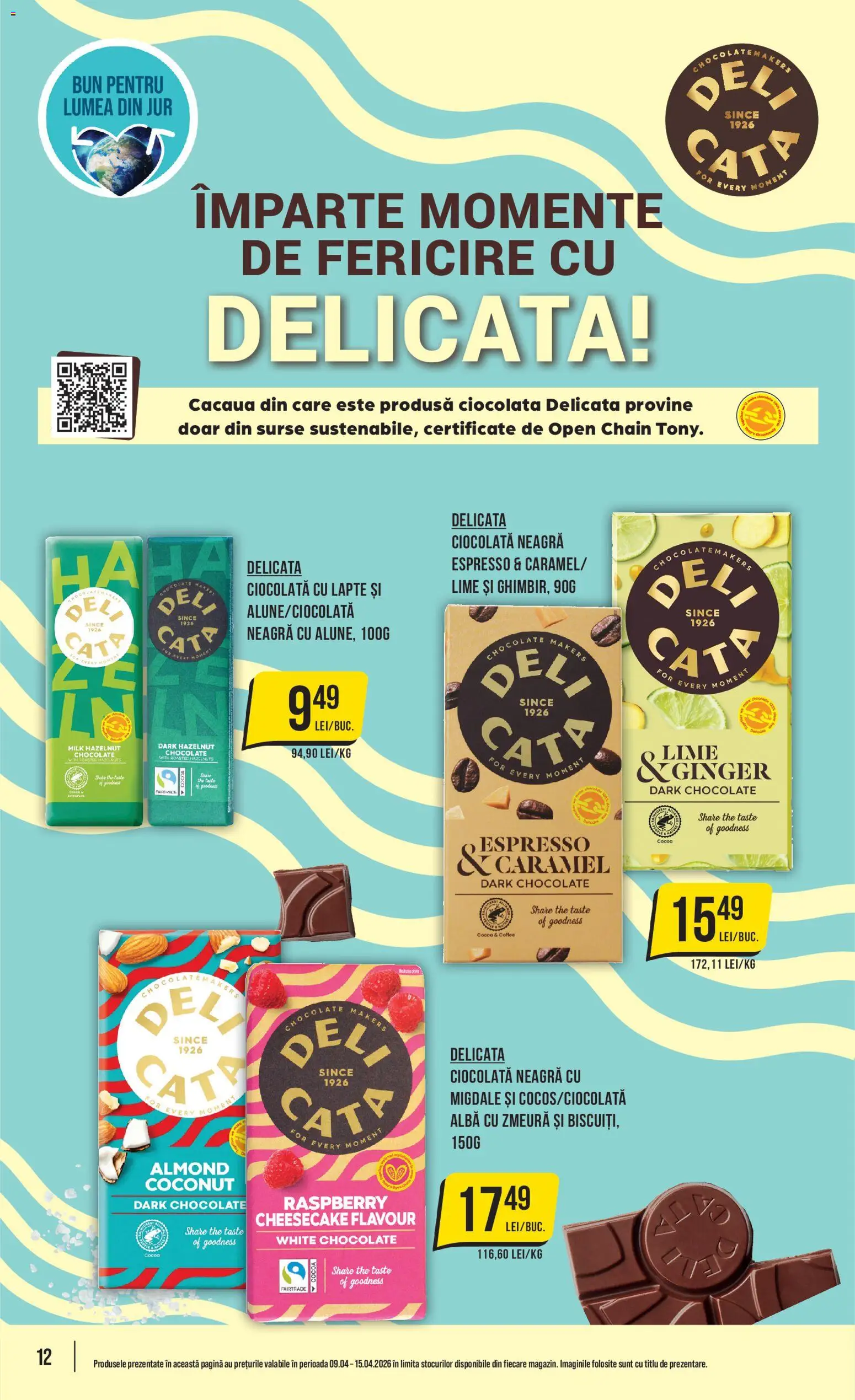 Noul catalog Mega Image – valabil de la 09.04.2026 | Pagină: 12 | Produse: Lime, Migdale, Ciocolată, Shake