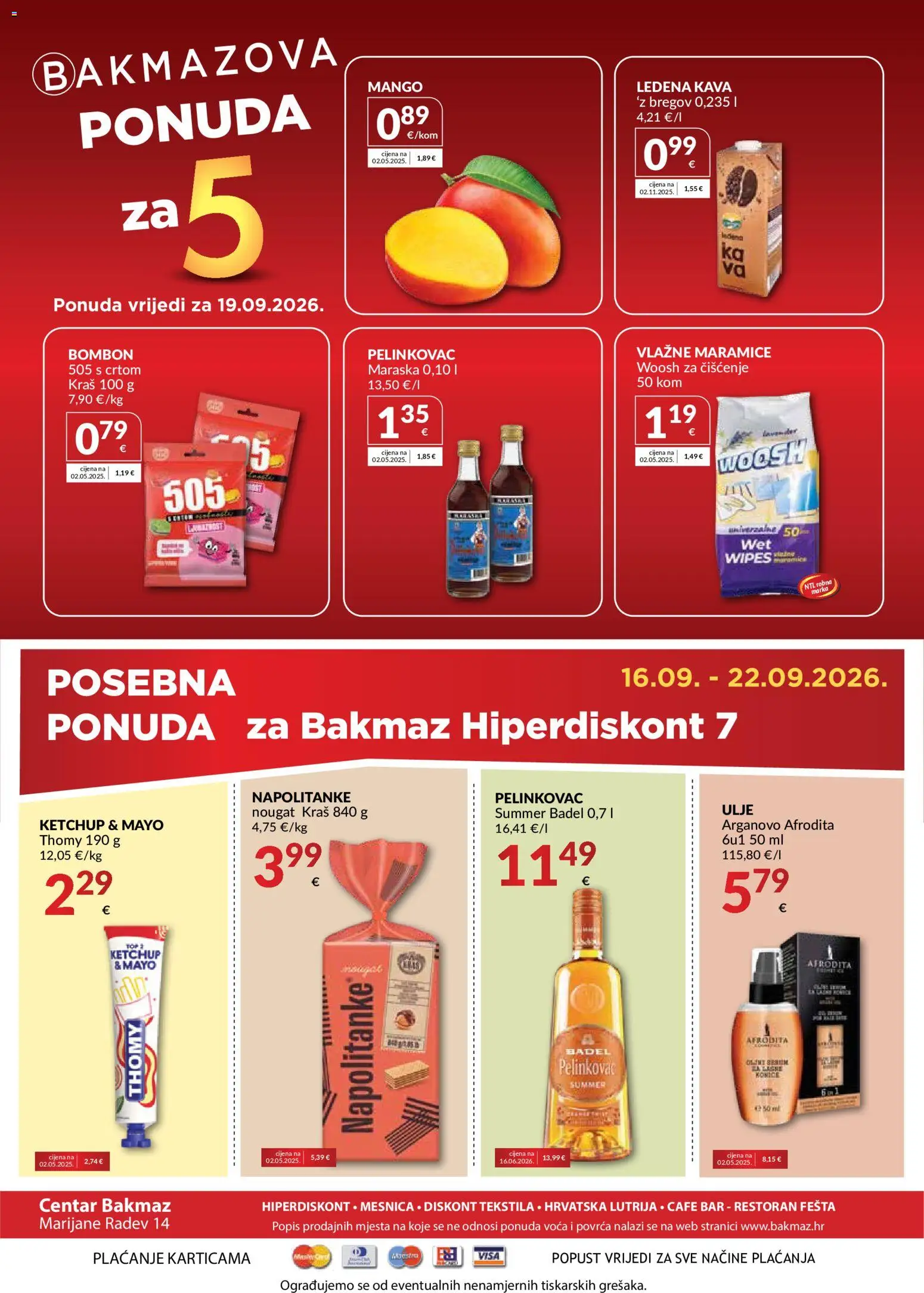 Bakmaz katalog | vrijedi od 16.09.2026 | Stranica: 8 | Proizvodi: Pelinkovac, Vlažne maramice, Bombon, Ledena kava