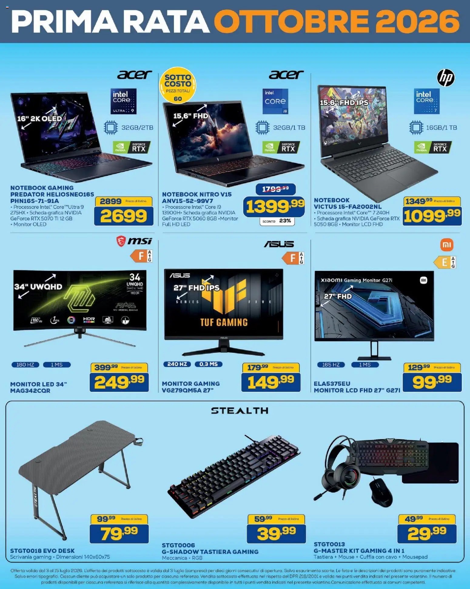 Volantino BRUNO del 03/07/2026 | Pagina: 16 | Prodotti: Xiaomi, Notebook, Cavo, Scrivania