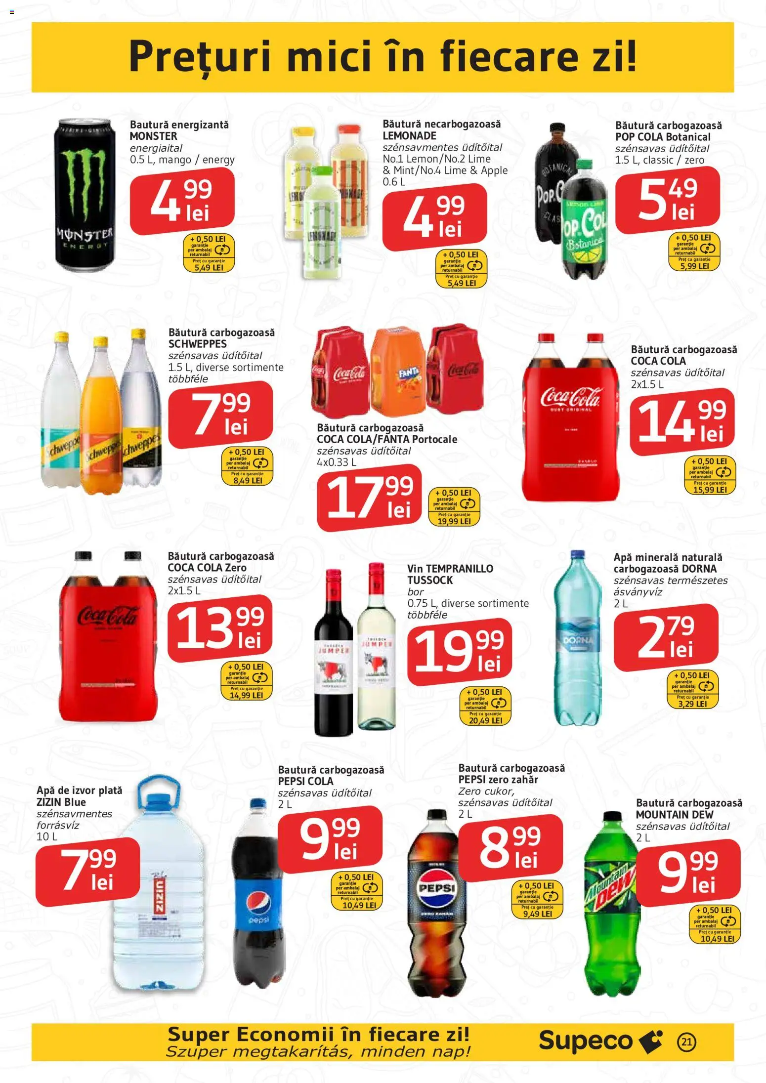 Noul catalog Supeco – valabil de la 14.05.2026 | Pagină: 21 | Produse: Băutură energizantă, Portocale, Apă, Mango