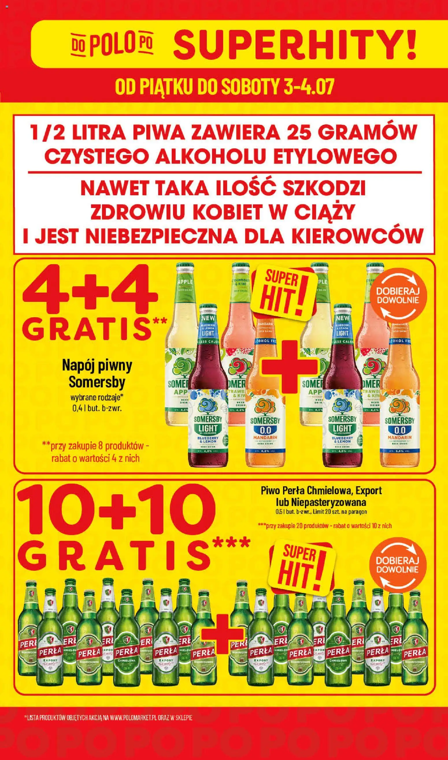 POLOmarket gazetka - Super Hity od 03.07.2026 | Strona: 4 | Produkty: Piwo perła, Piwo, Somersby, Kiwi