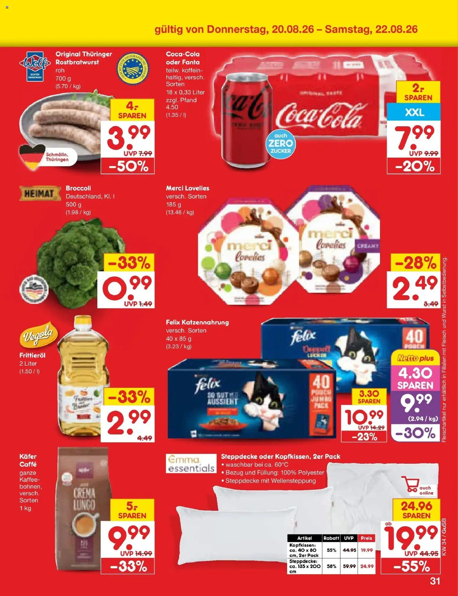 Netto Marken-Discount Prospekt Machern – gültig ab 17.08.2026 | Seite: 49 | Produkte: Kaffee, Zucker, Wurst, Fleisch