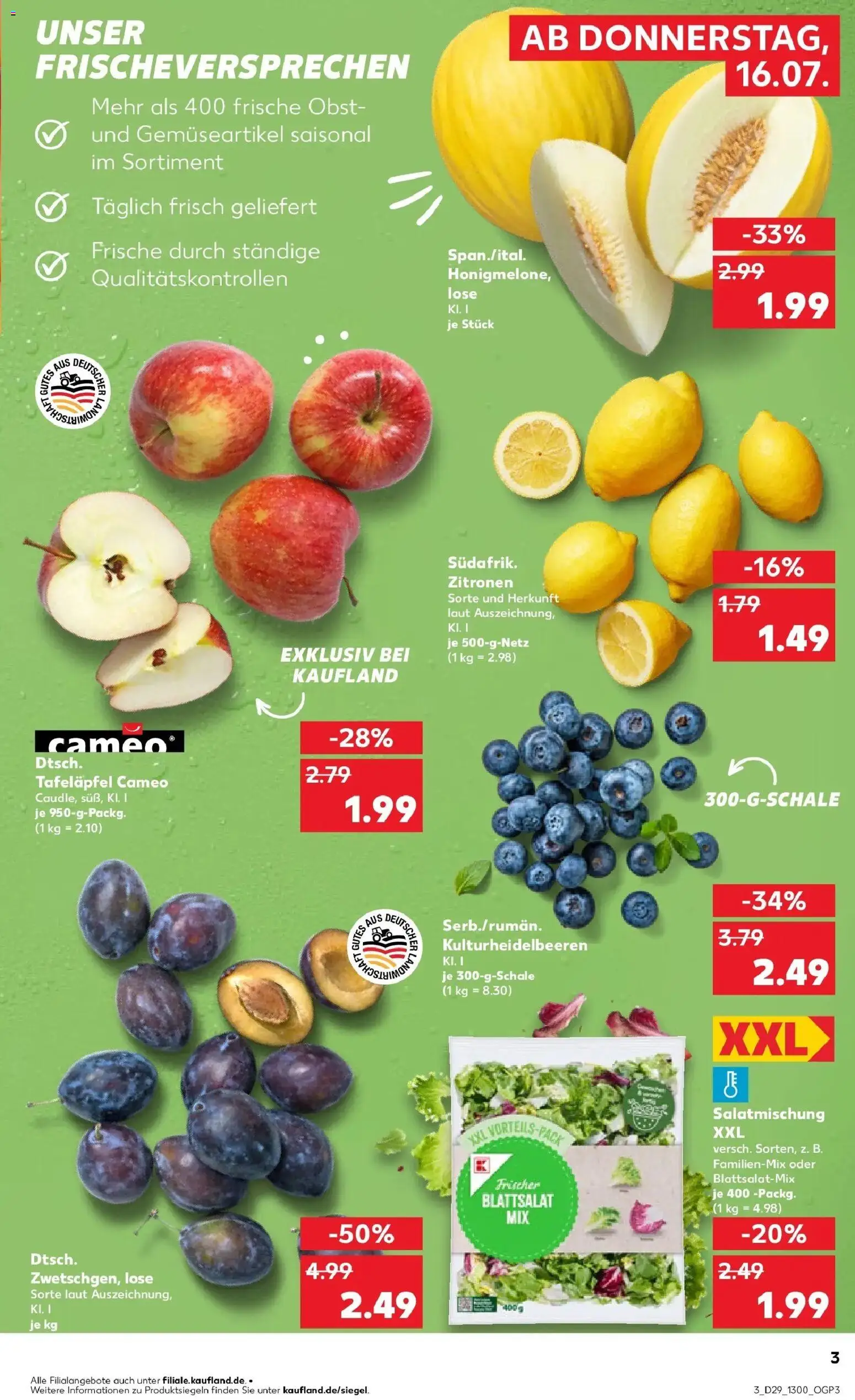 Kaufland Prospekt Jülich – gültig ab 16.07.2026 | Seite: 3 | Produkte: Obst, Zitronen